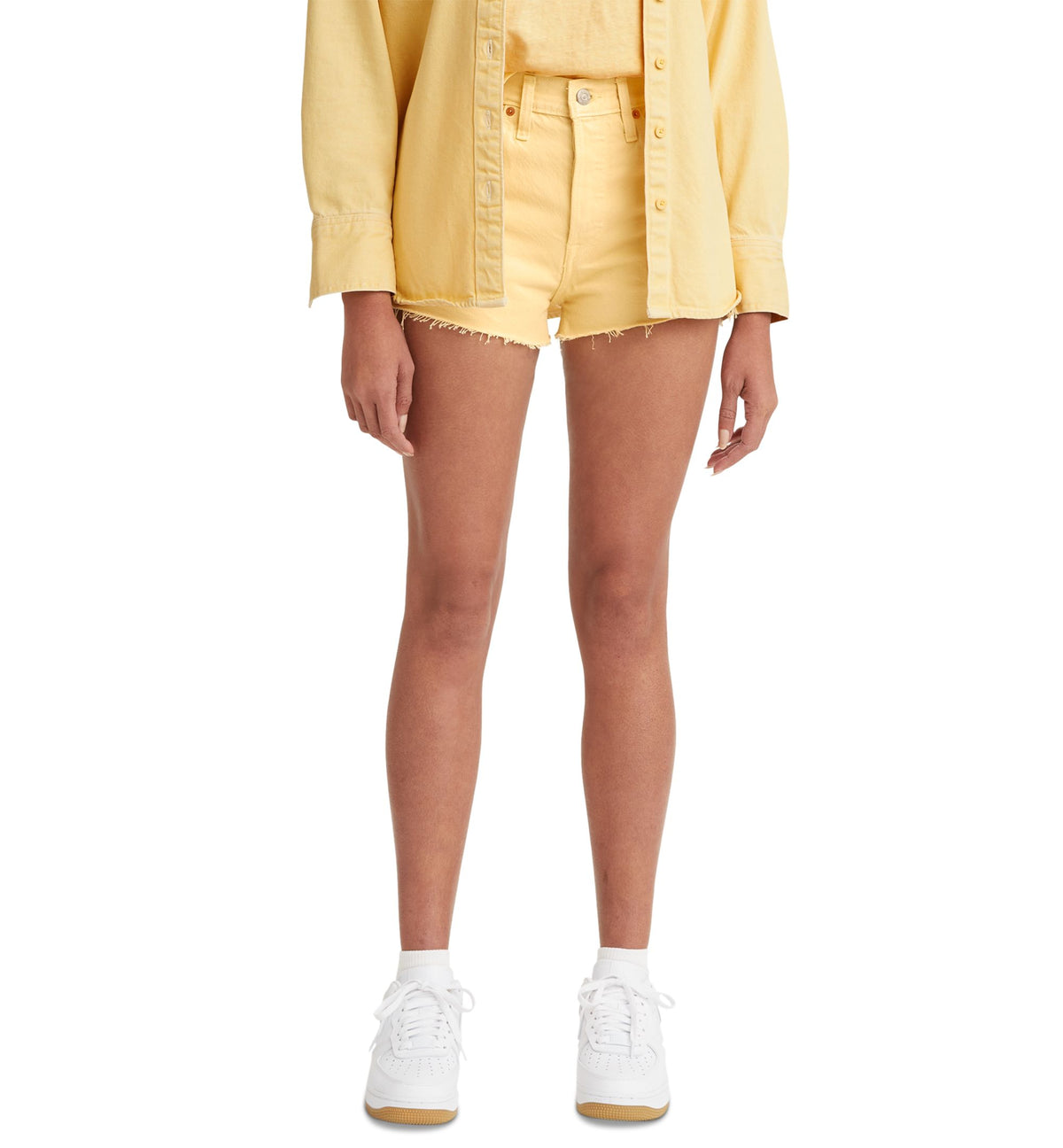 Women's 501 Button Fly Cotton High-Rise Denim Shorts