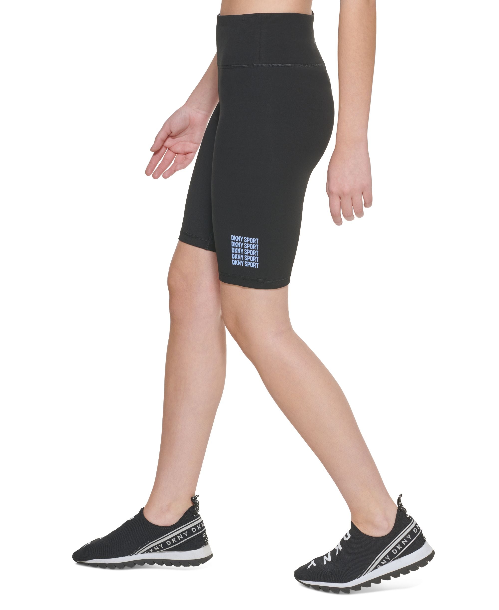 DKNY Sport Womens Mini Repeat Logo High Waist Bike Shorts