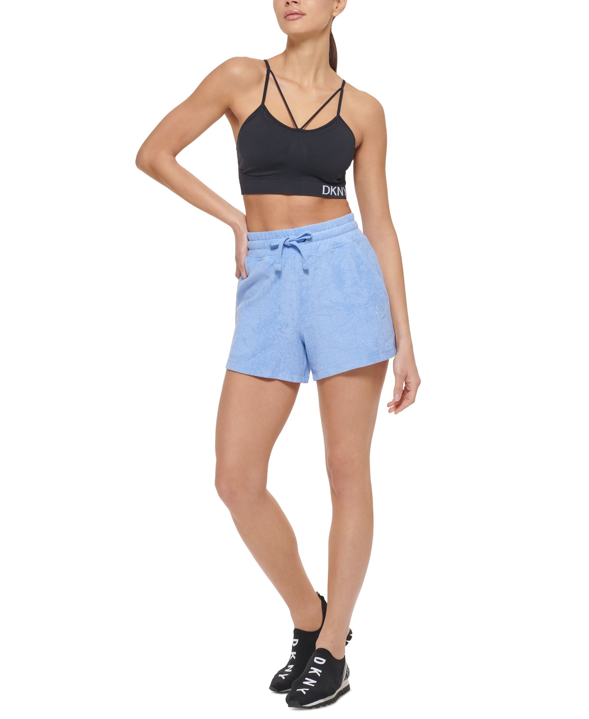 DKNY Sport Womens Terry Cloth Relaxed Shorts