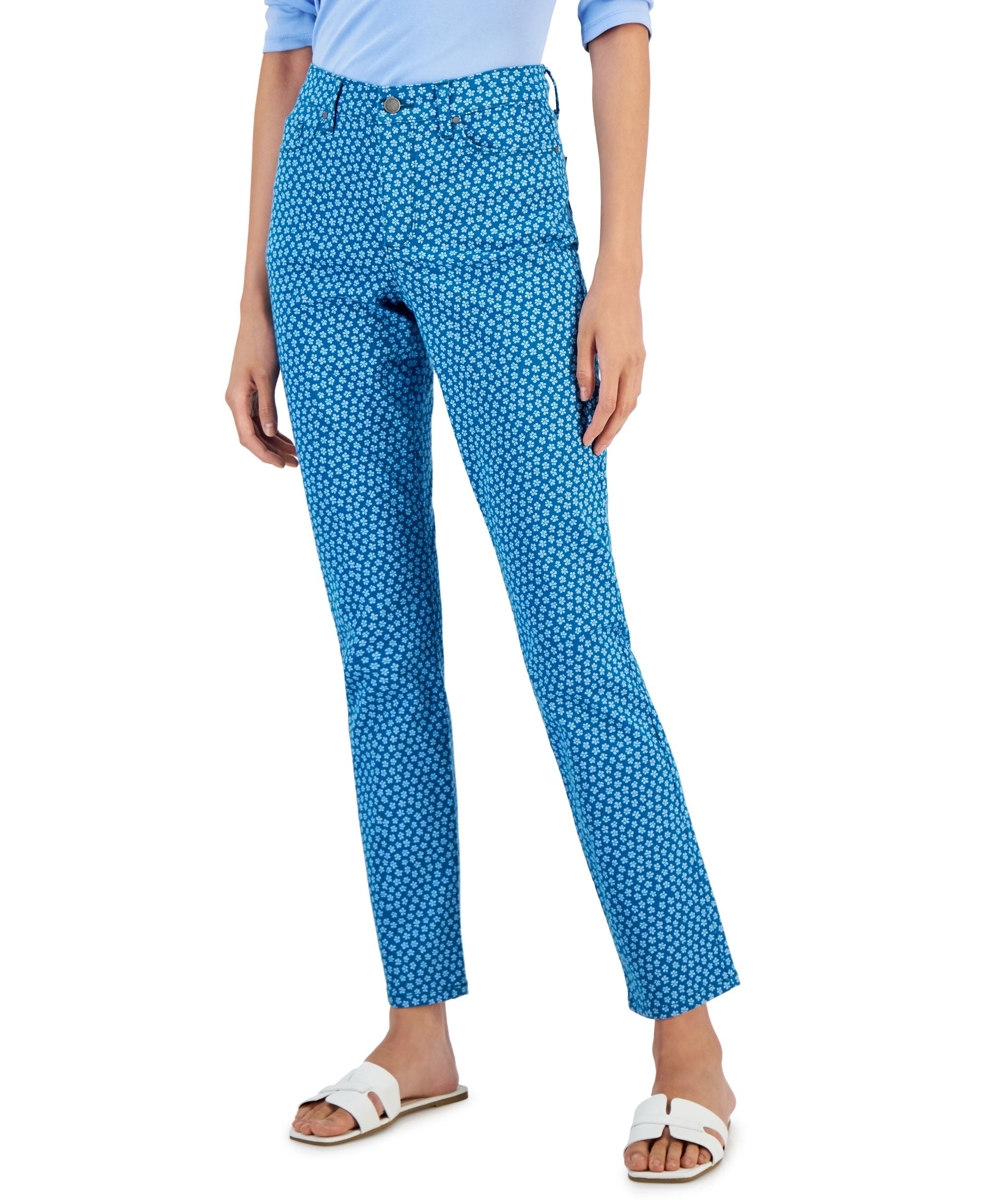 Charter Club Petite Loretta Ditsy Lexington Straight-Leg Jeans