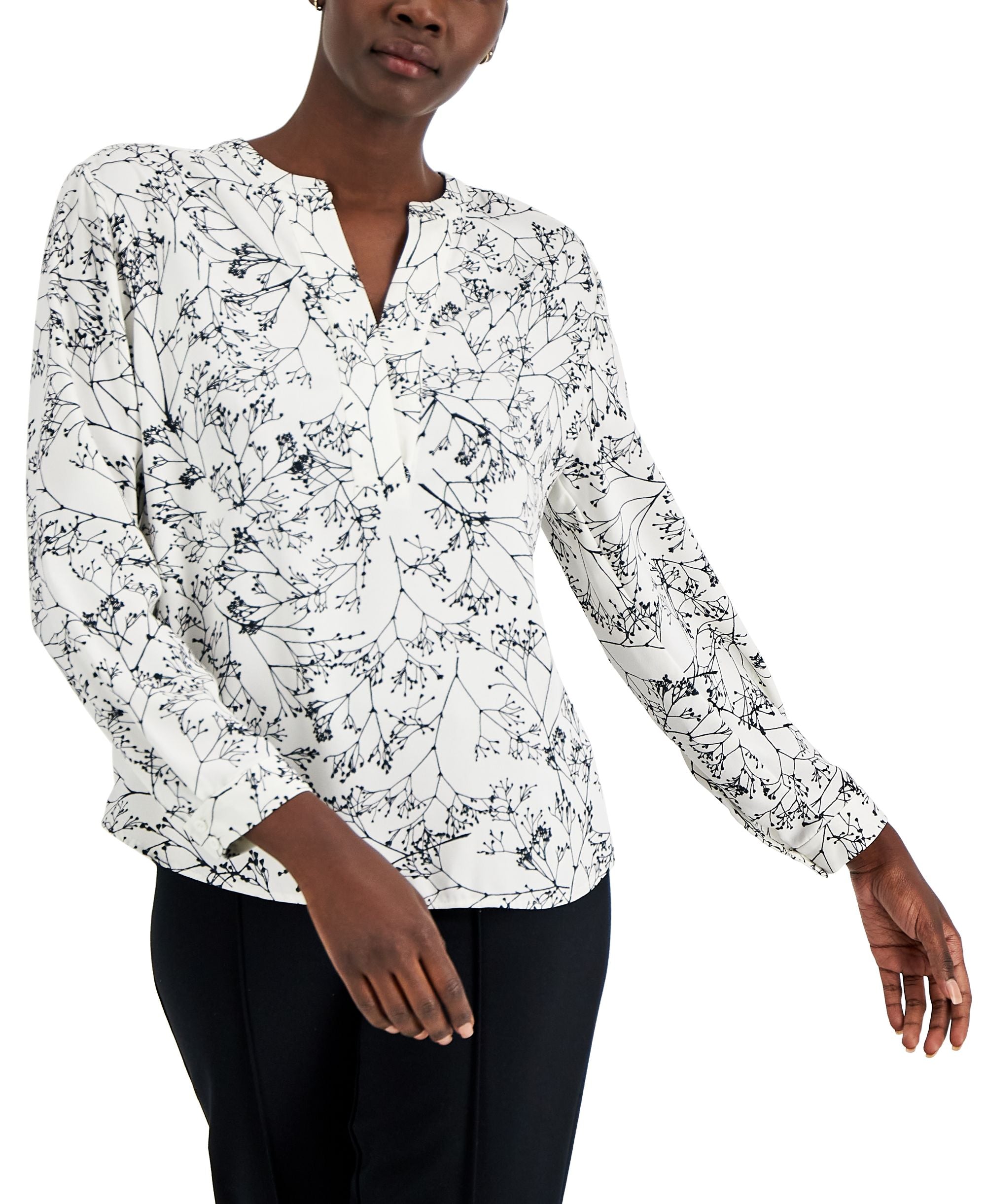 Alfani Split Neck Top