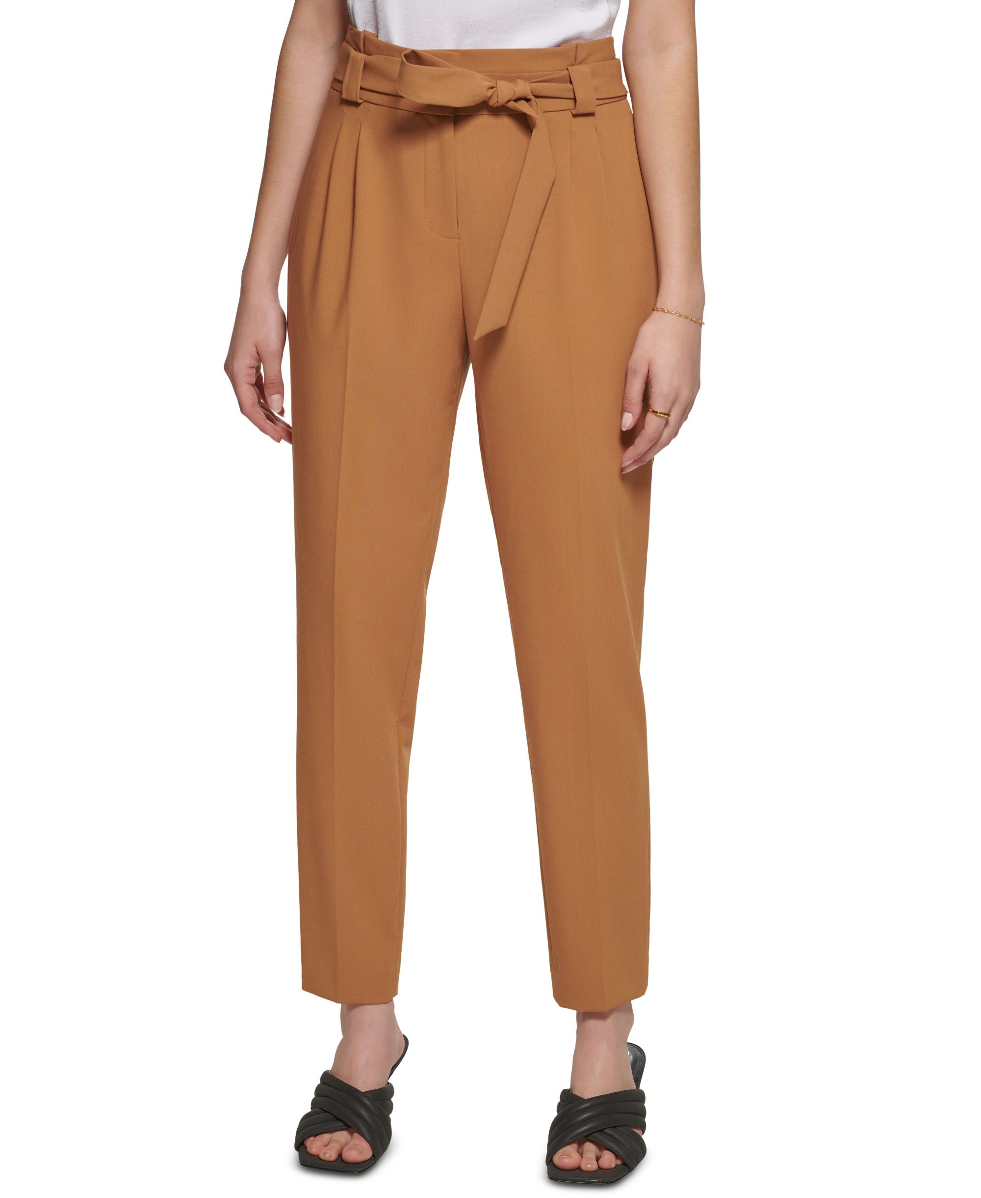 Calvin Klein Tie Waist Ankle Pants