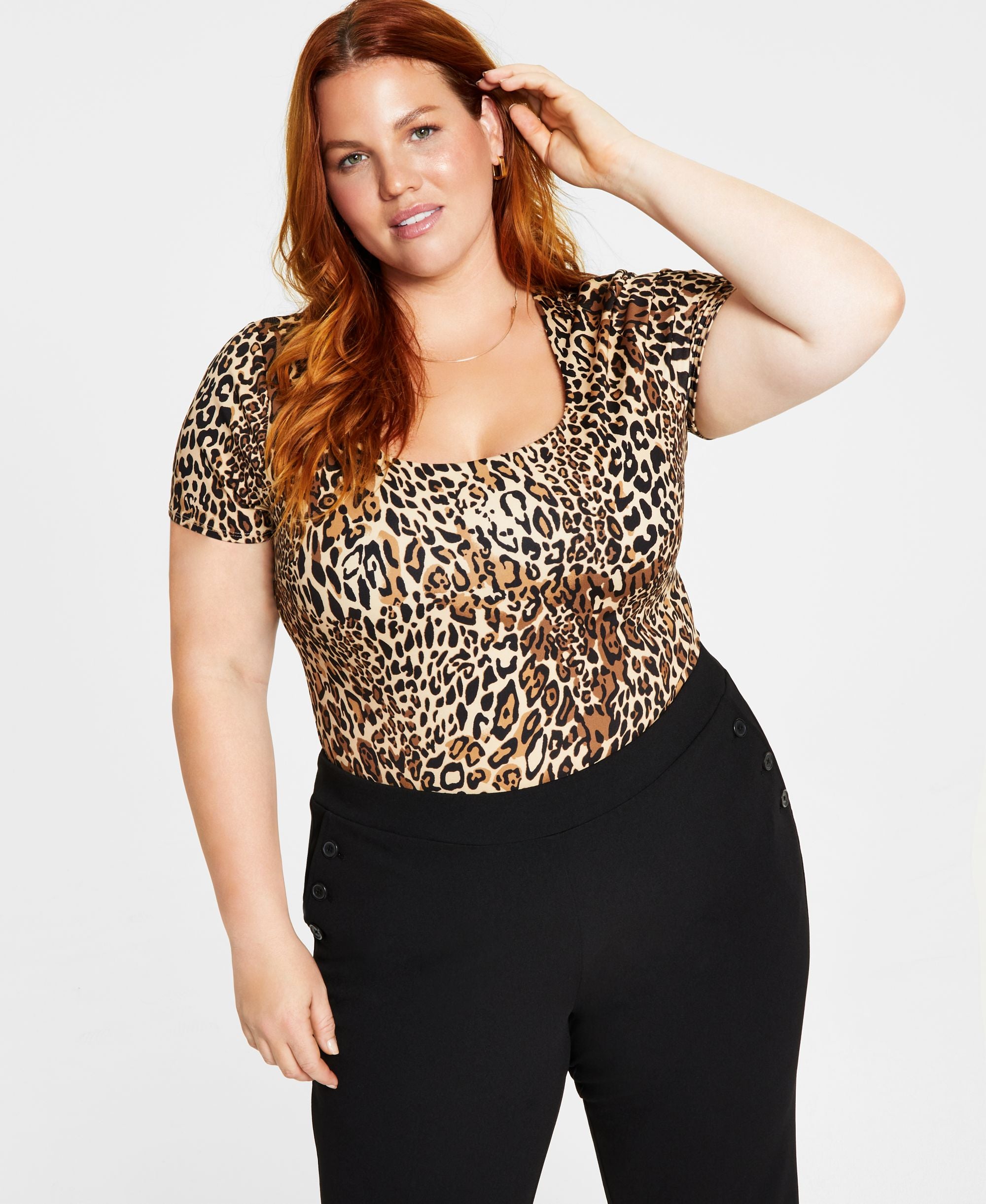 Trendy Plus Size Animal-Print Bodysuit