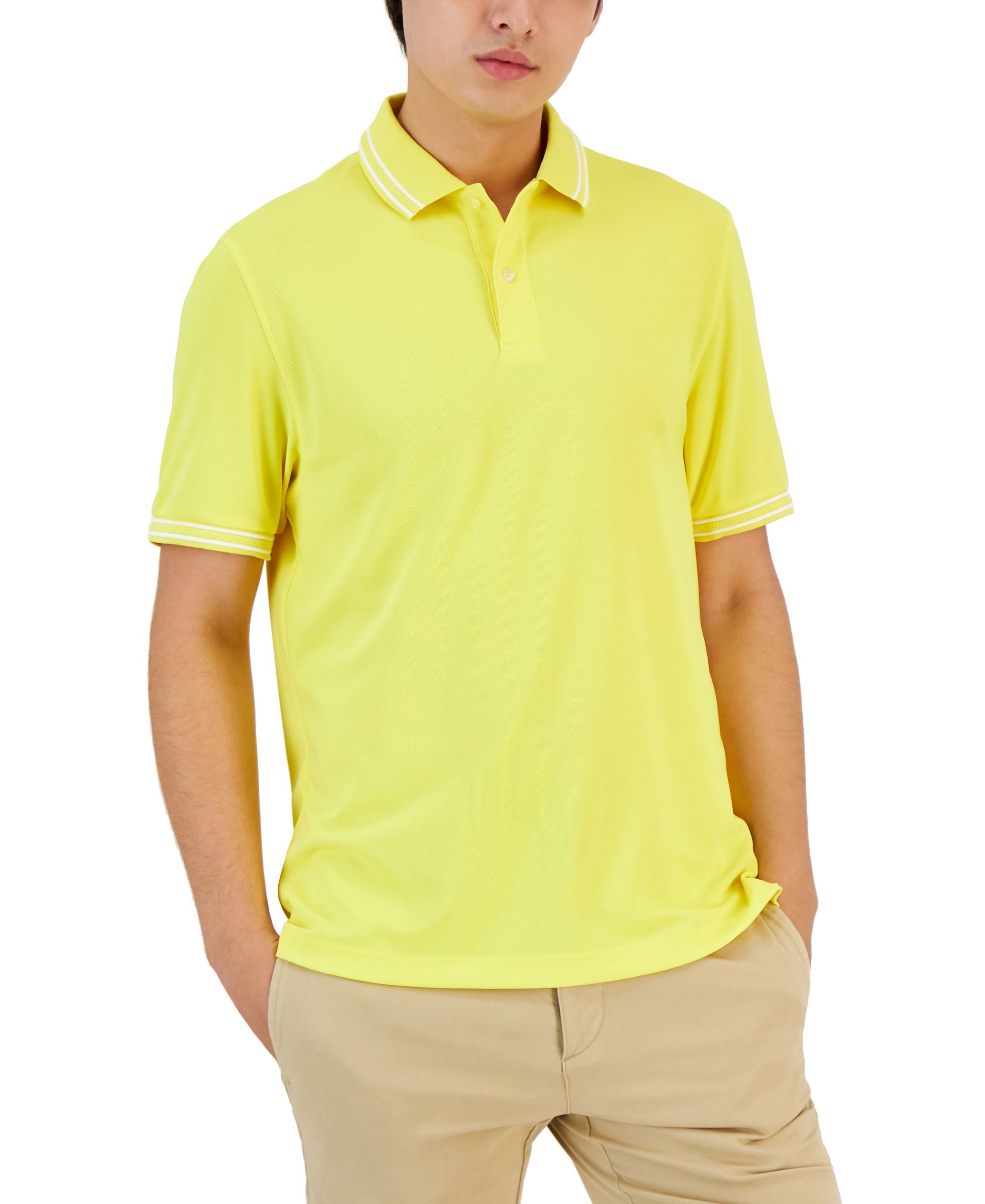 Club Room Mens Performance Stripe Polo