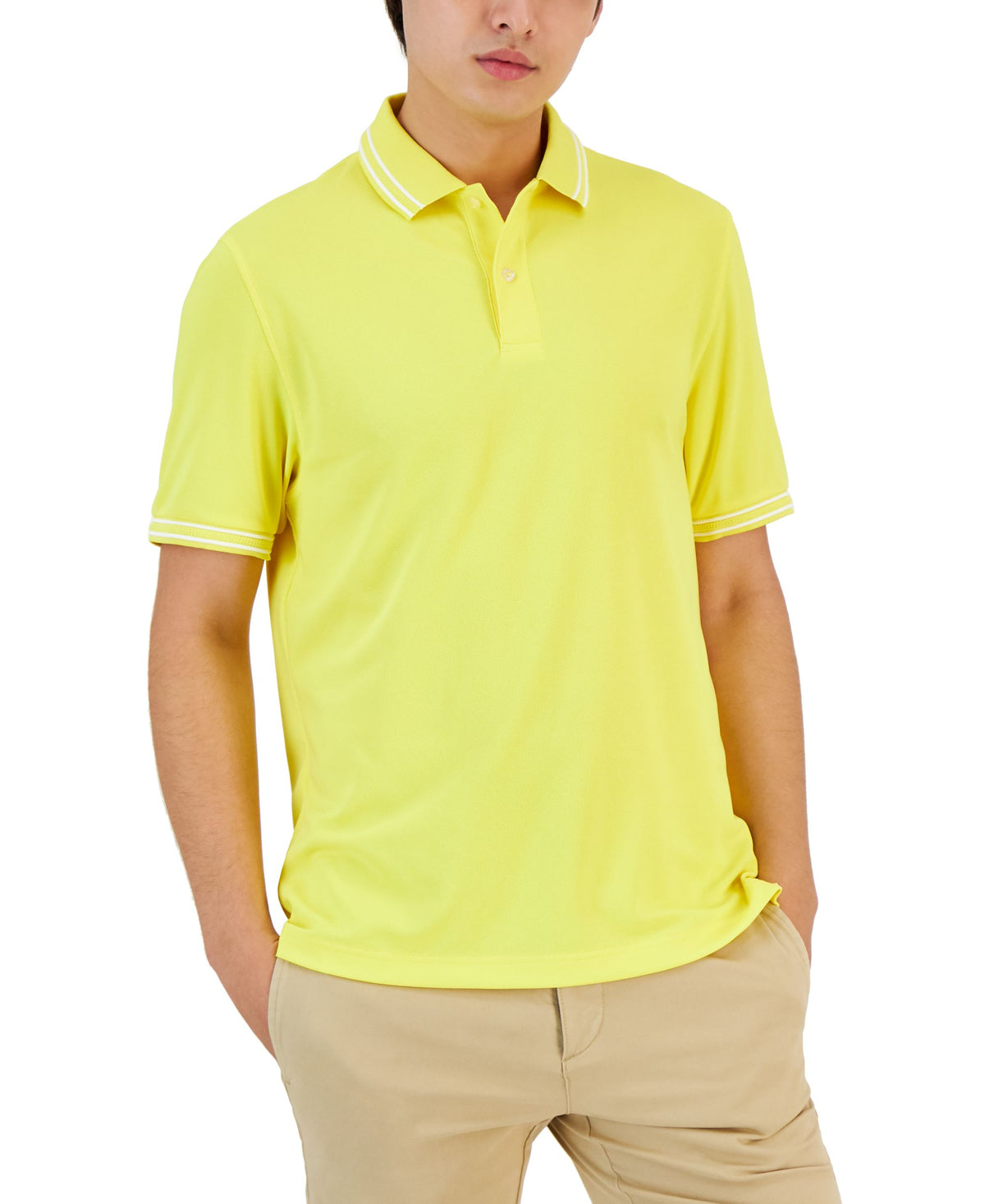 Club Room Mens Performance Stripe Polo