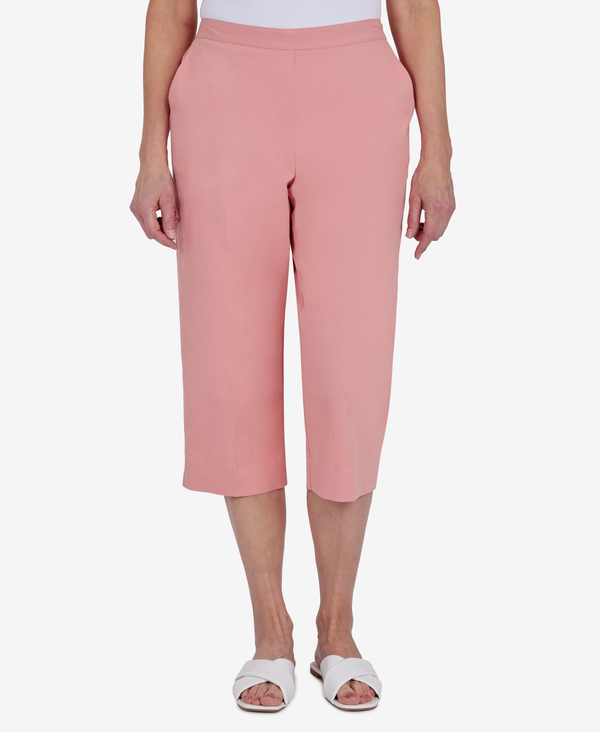 Plus Size Isle Of Capri Twill Pull On Capri Pants