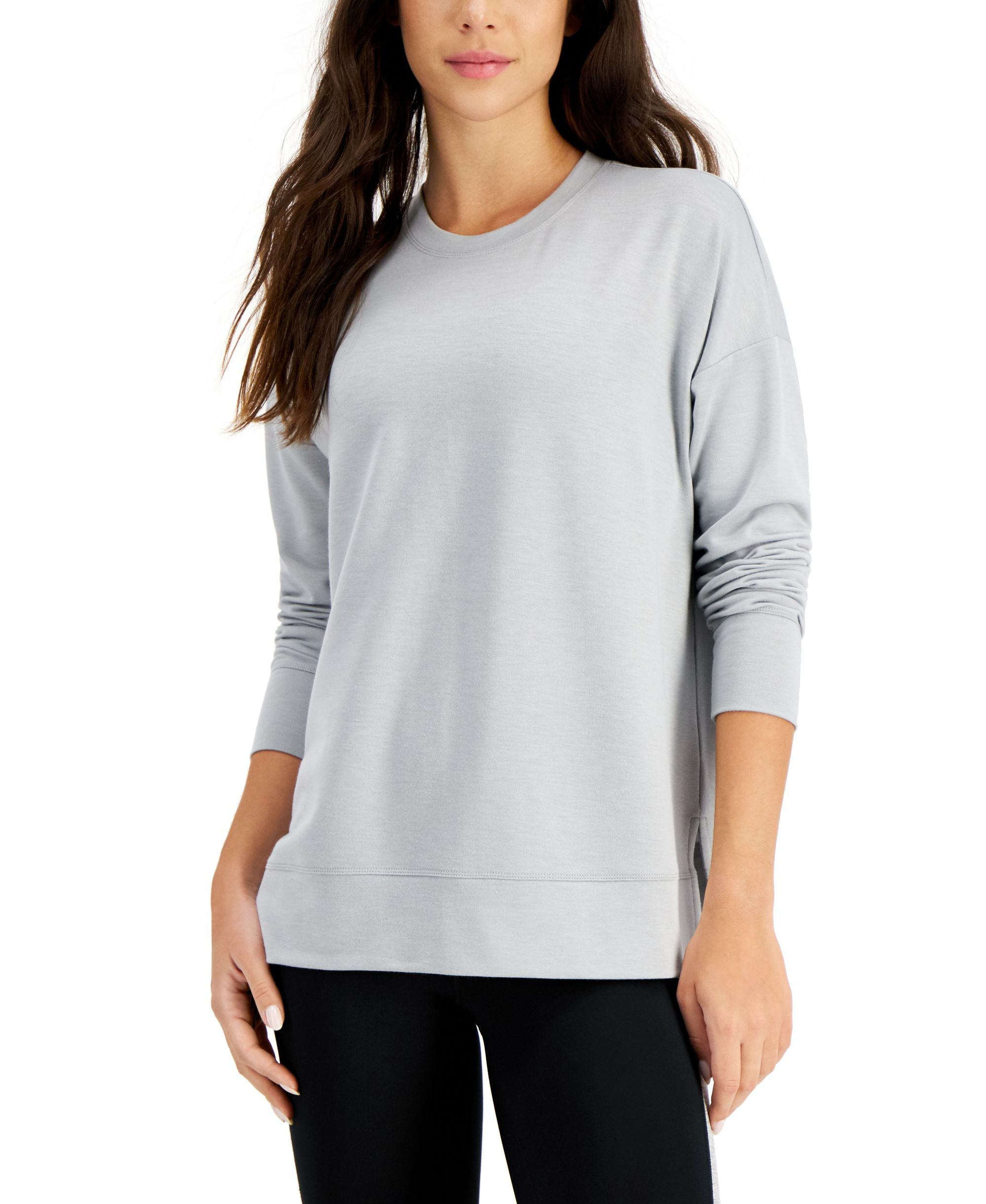 ID Ideology Womens Crewneck Slit Side Top