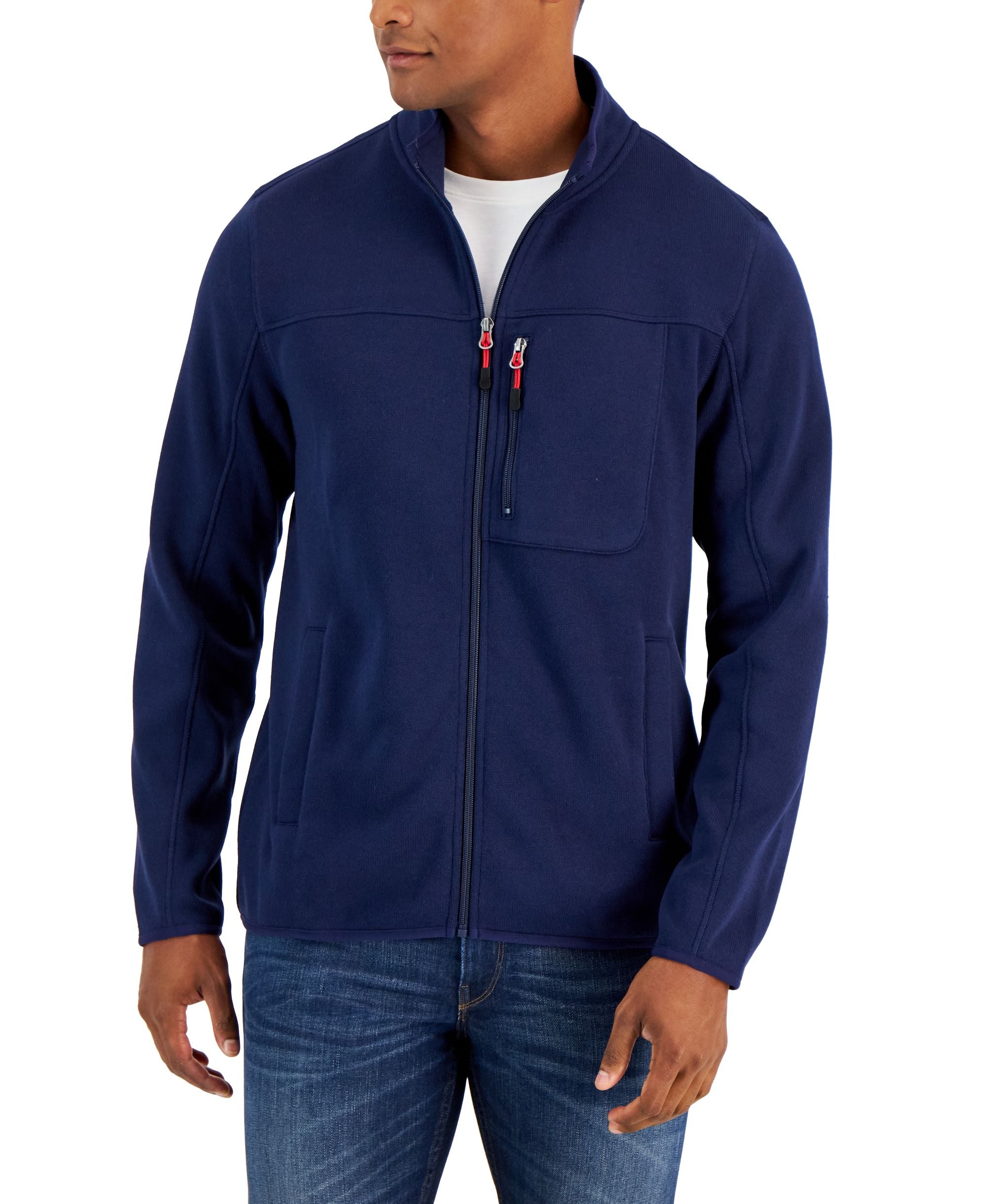 Club Room Mens Full Zip Fleece Sweater