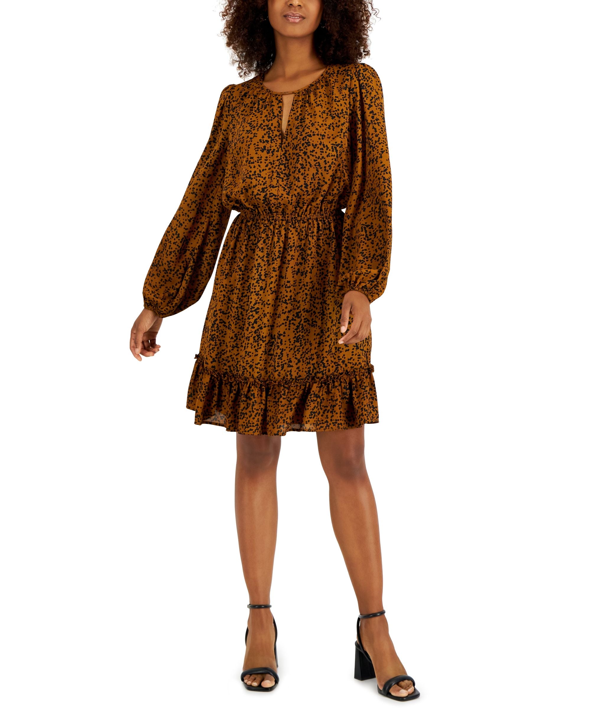 INC International Concepts Womens Printed Keyhole Mini Dress