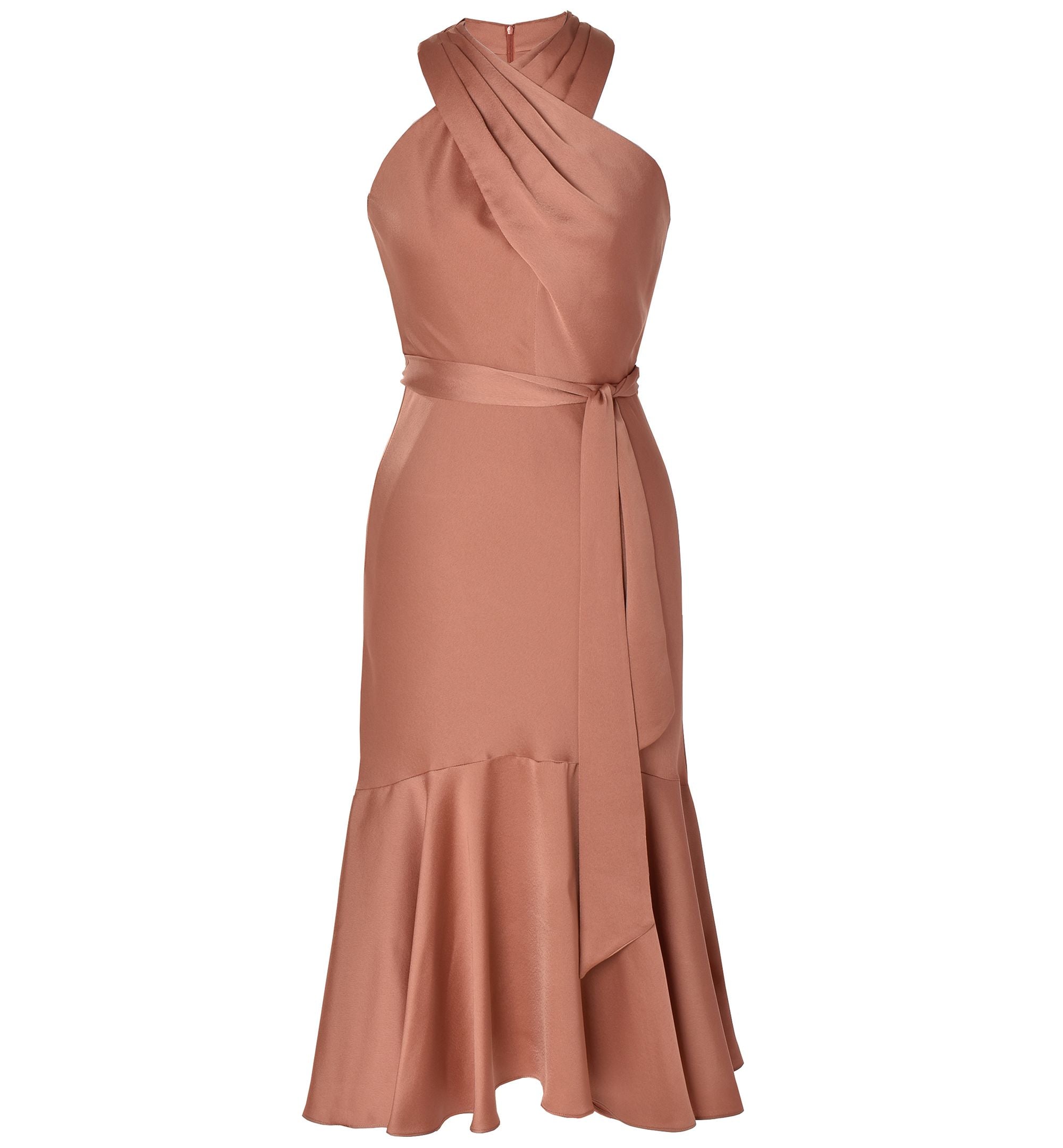 Taylor Womens Crisscross Halter Maxi Dress