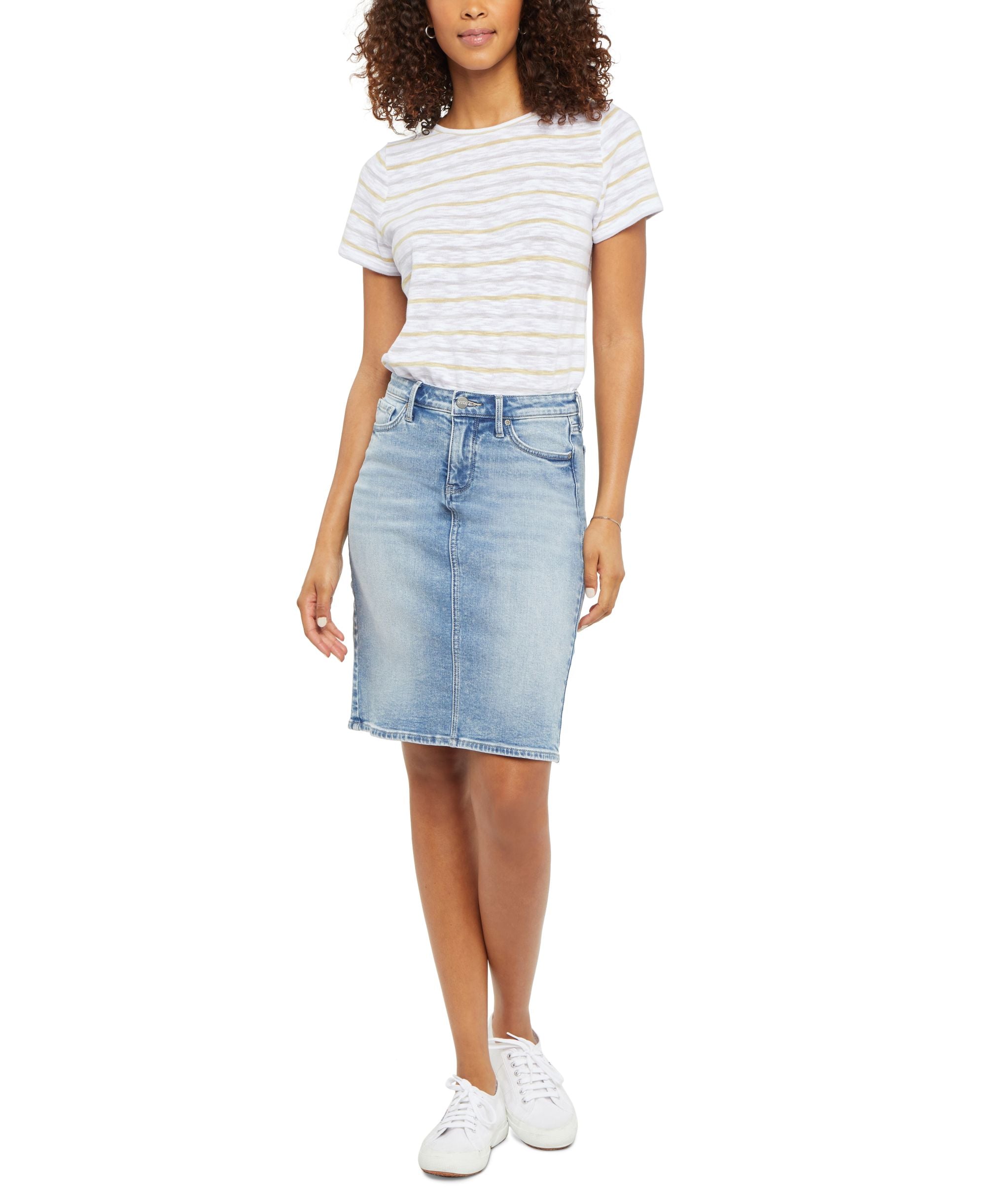 NYDJ Five Pocket Denim Pencil Skirt in Quinta