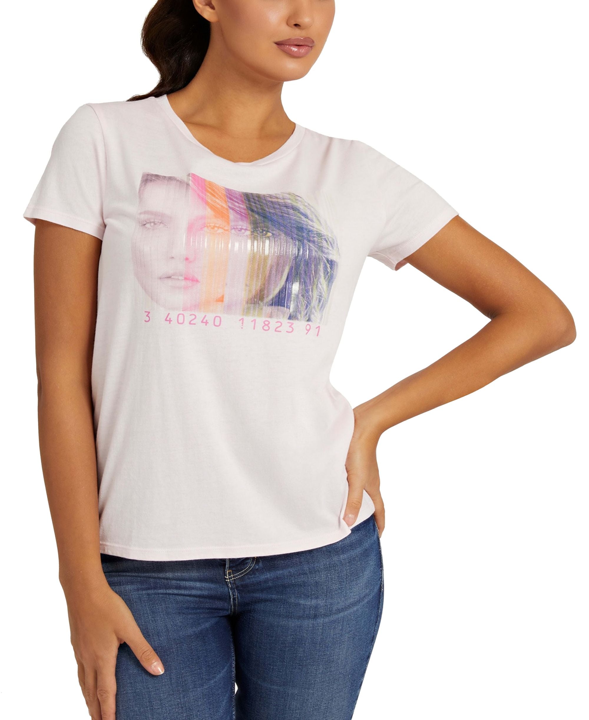 Women's Barcode Girl Graphic-Print Tee