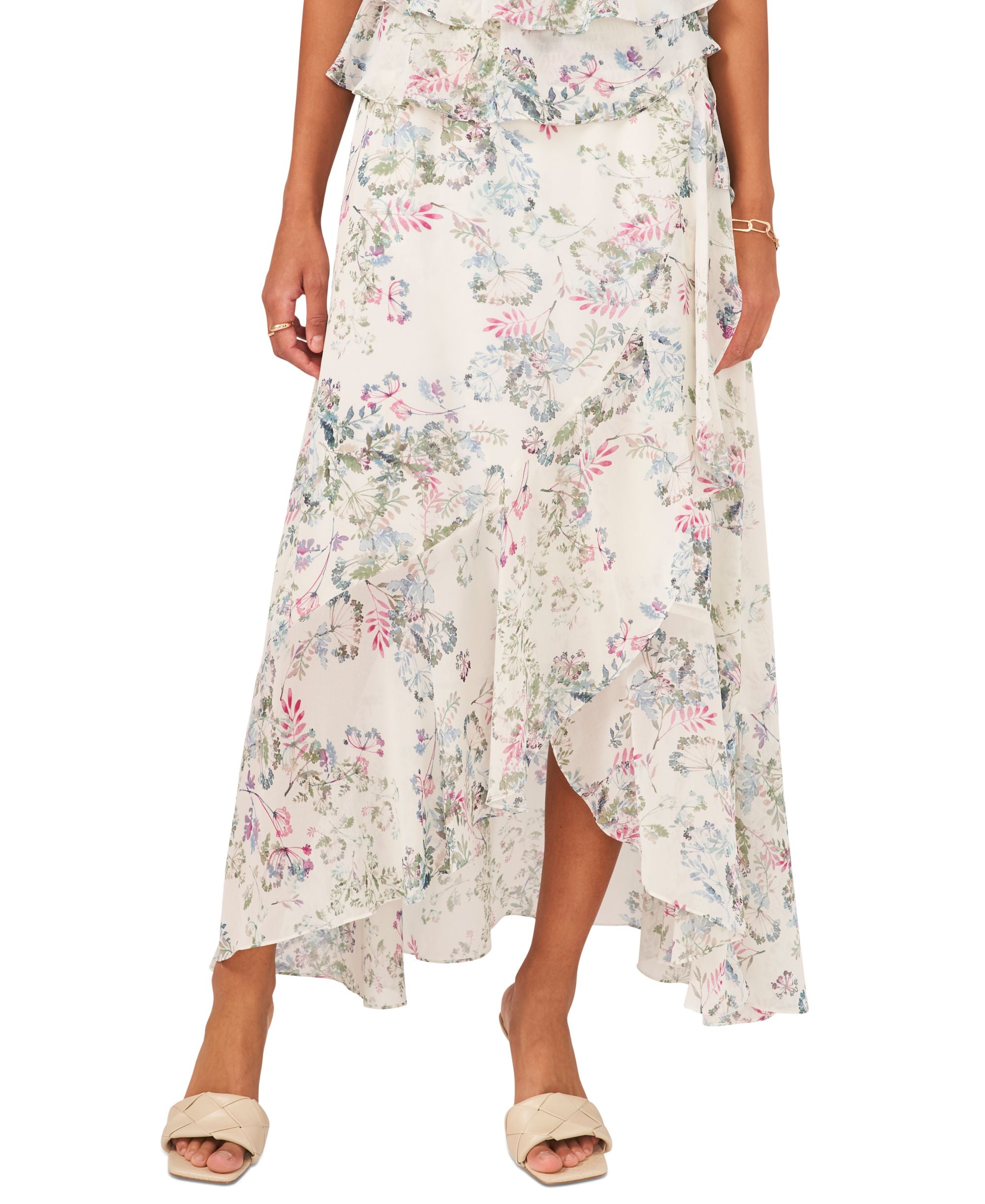 Vince Camuto Plus Size Breezy Dandelion Tiered Skirt
