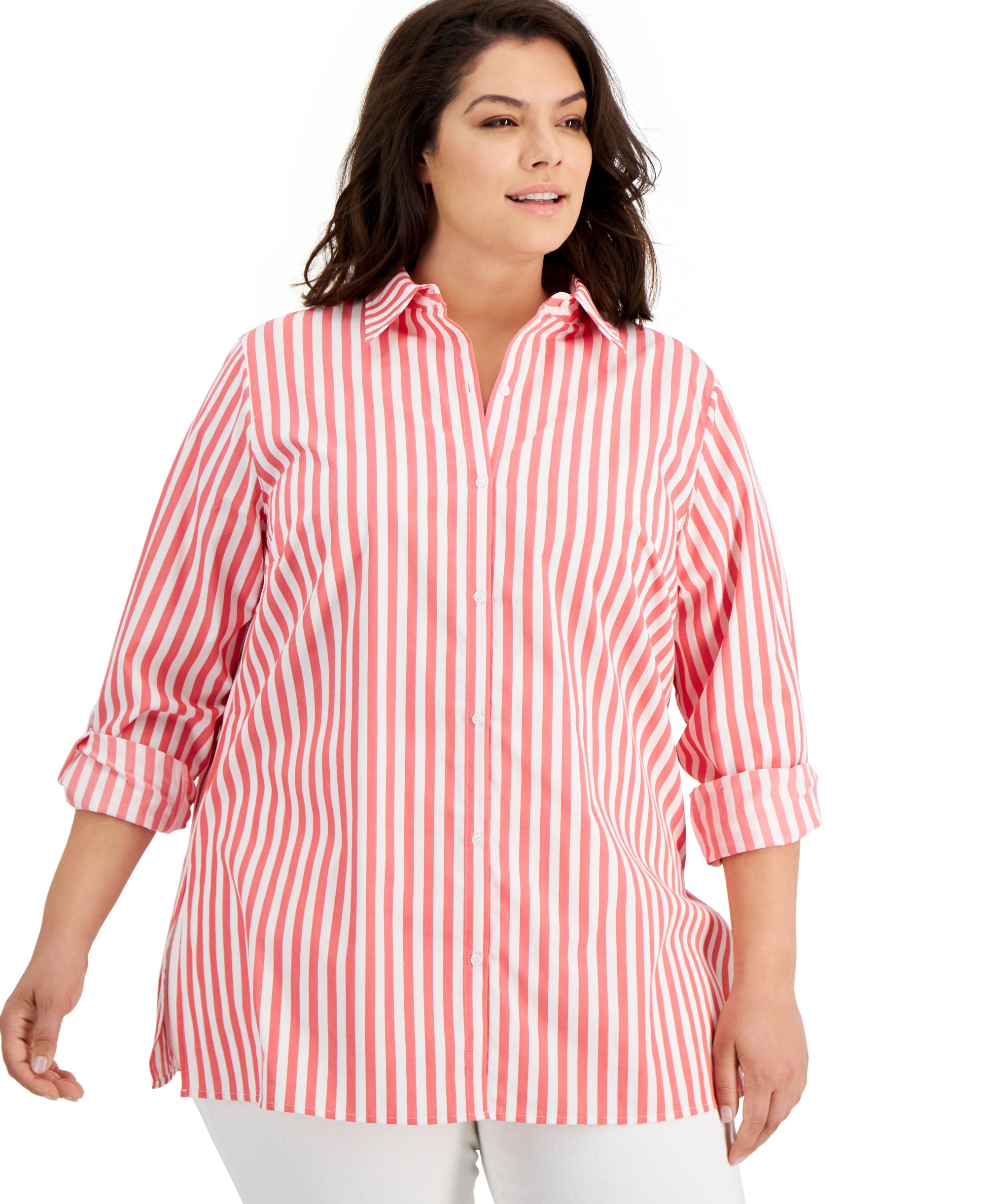 Bar III Plus Size Button Down Top