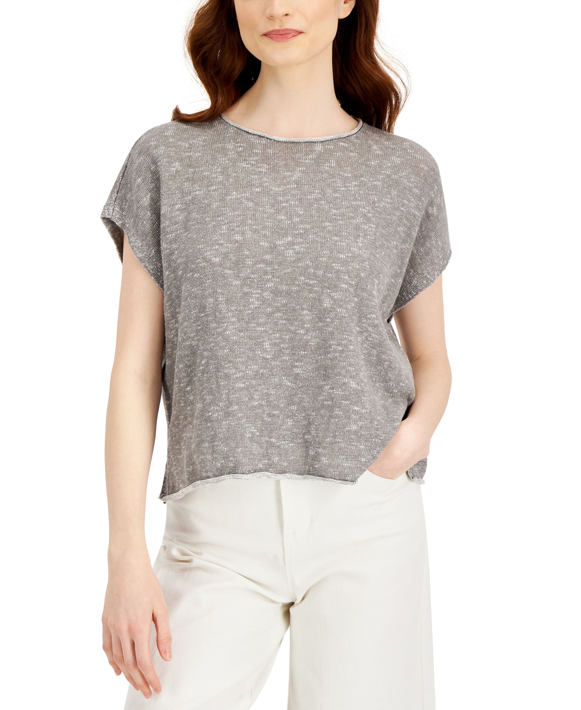 Eileen Fisher Womens Linen & Cotton Relaxed Top