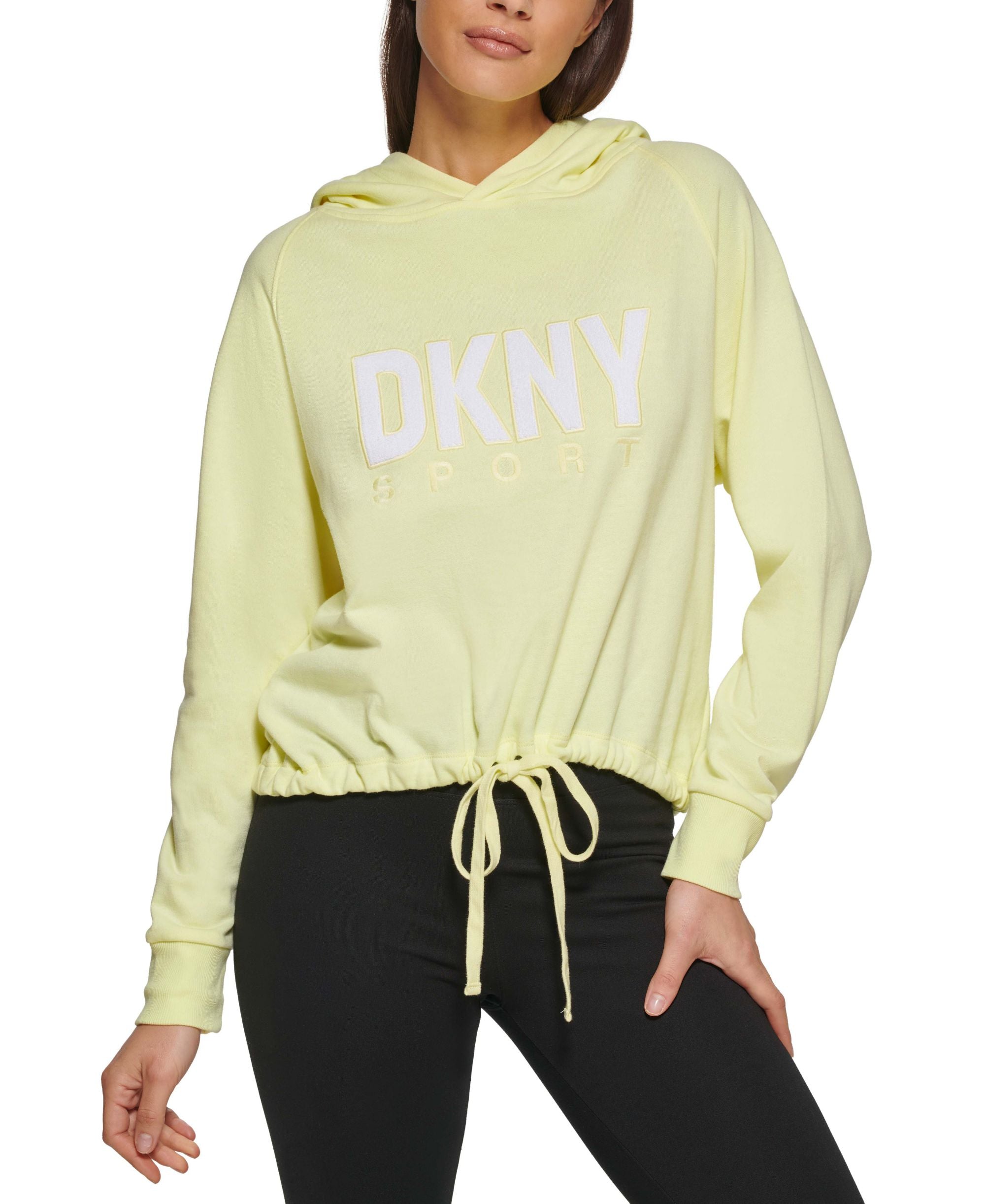 DKNY Sport Womens Drawstring Hem Hoodie