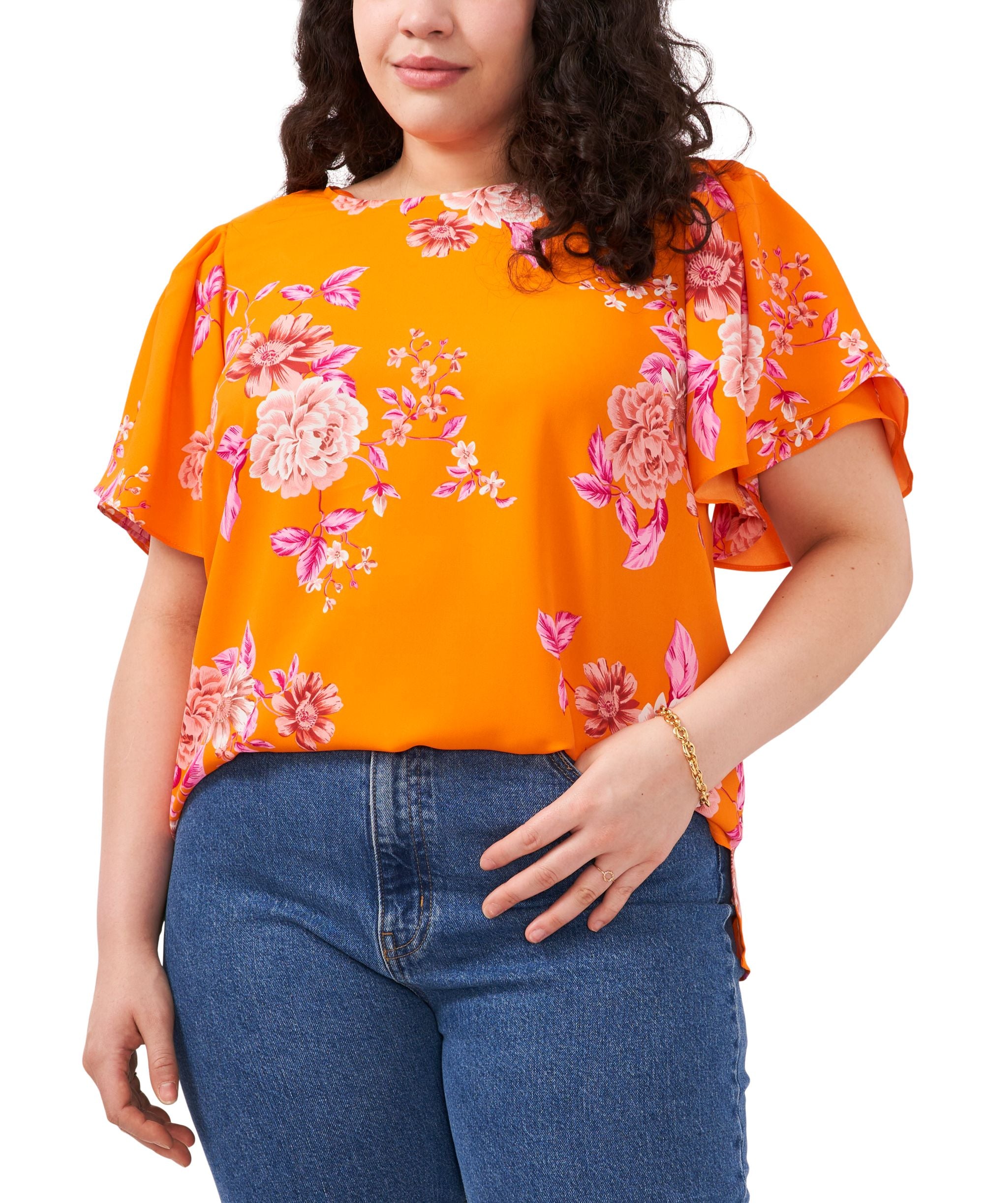 Vince Camuto Rio Gardens Flutter Sleeve Blouse