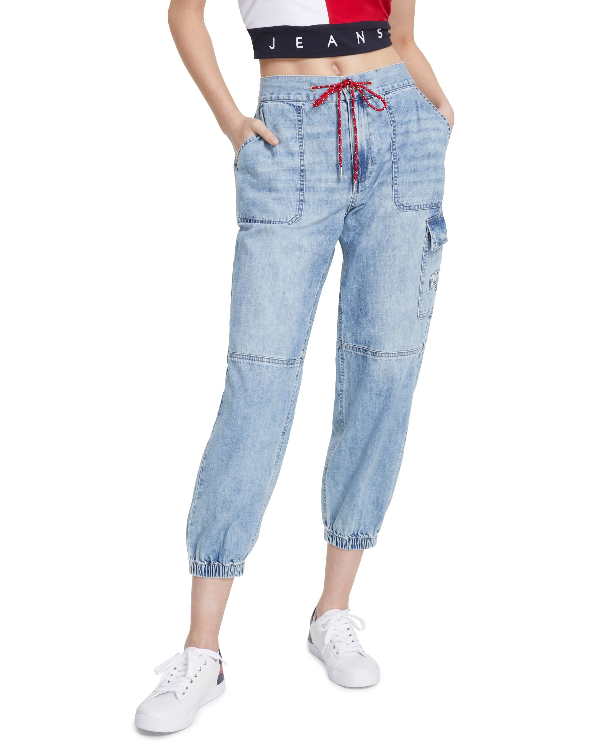 Tommy Jeans Cotton Denim Cargo Joggers