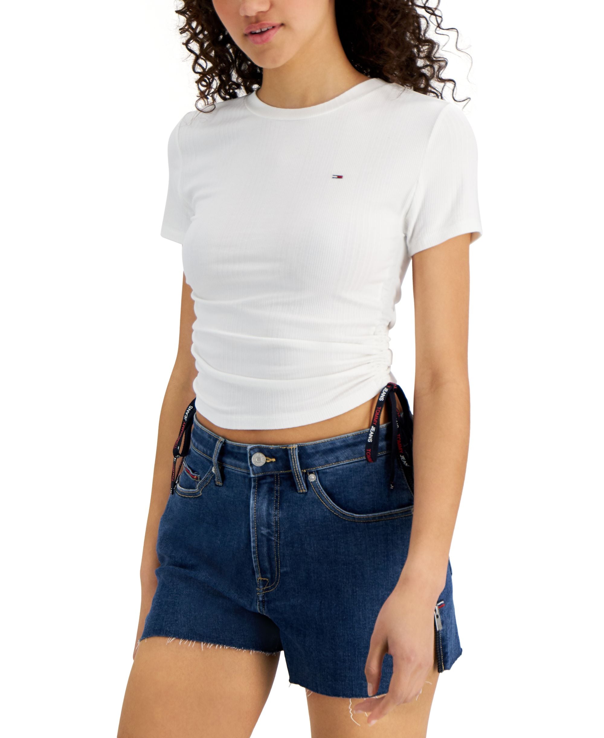 Tommy Jeans Side Ruched Ribbed T-Shirt