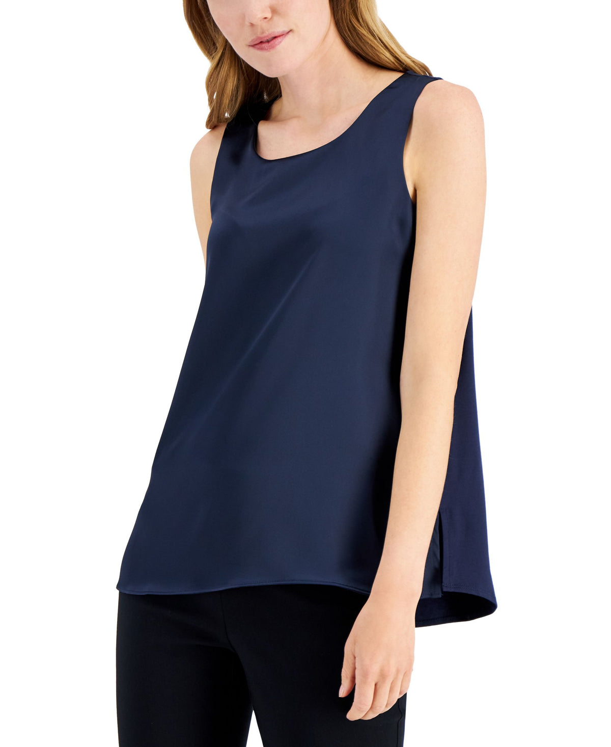 Alfani Womens Satin Front Sleeveless Tank Top