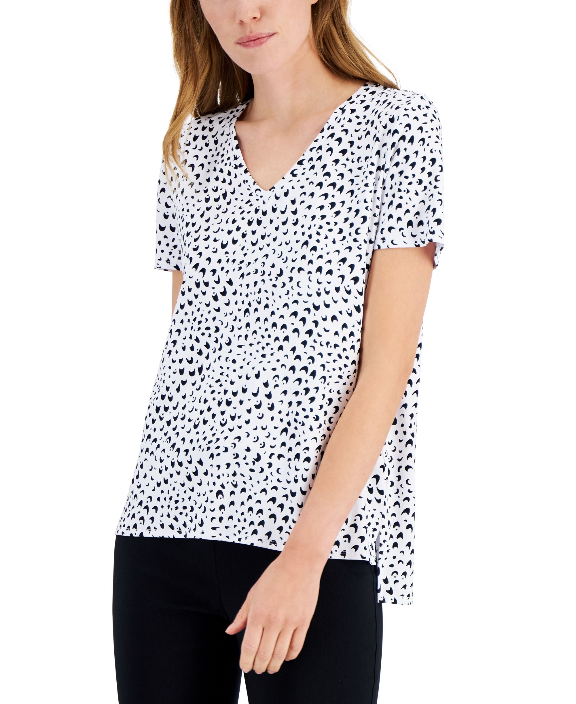 Women's Printed V-Neck T-Shirt