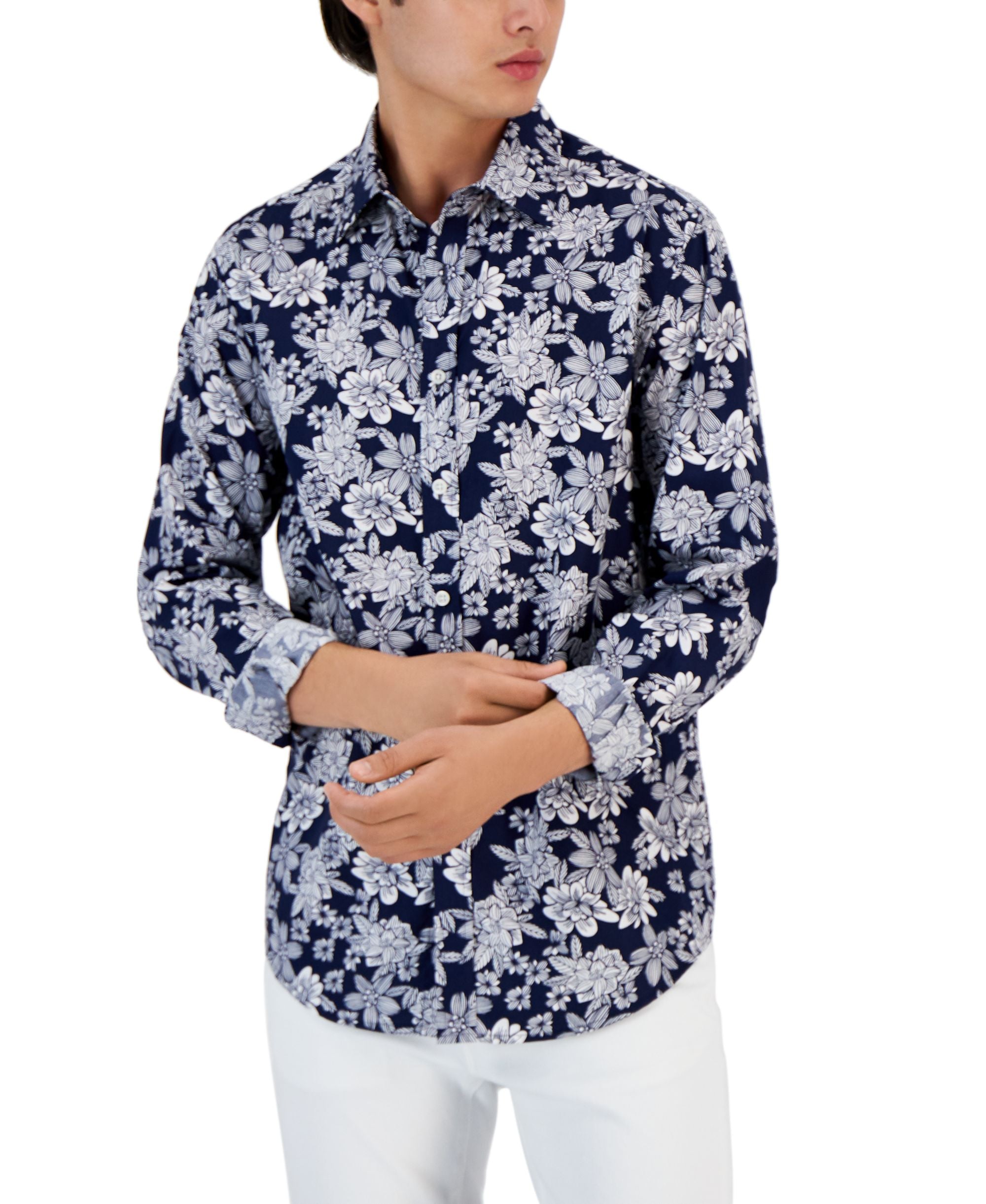 Club Room Mens Zalina Floral Shirt