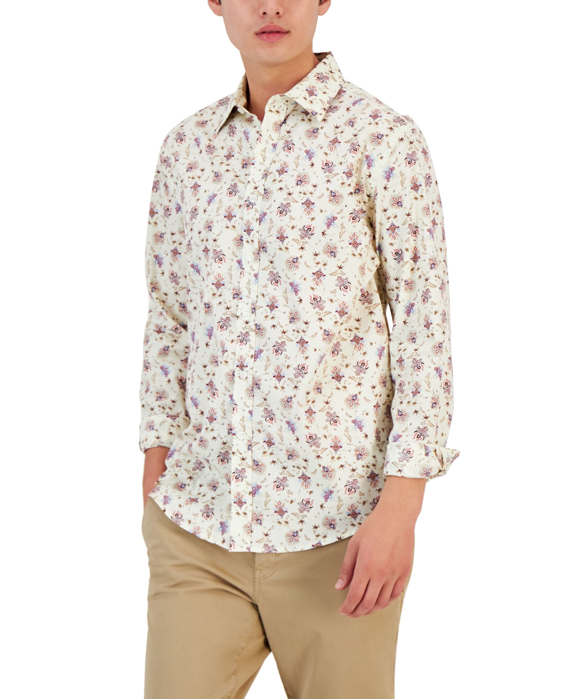 Club Room Mens Monan Floral Shirt
