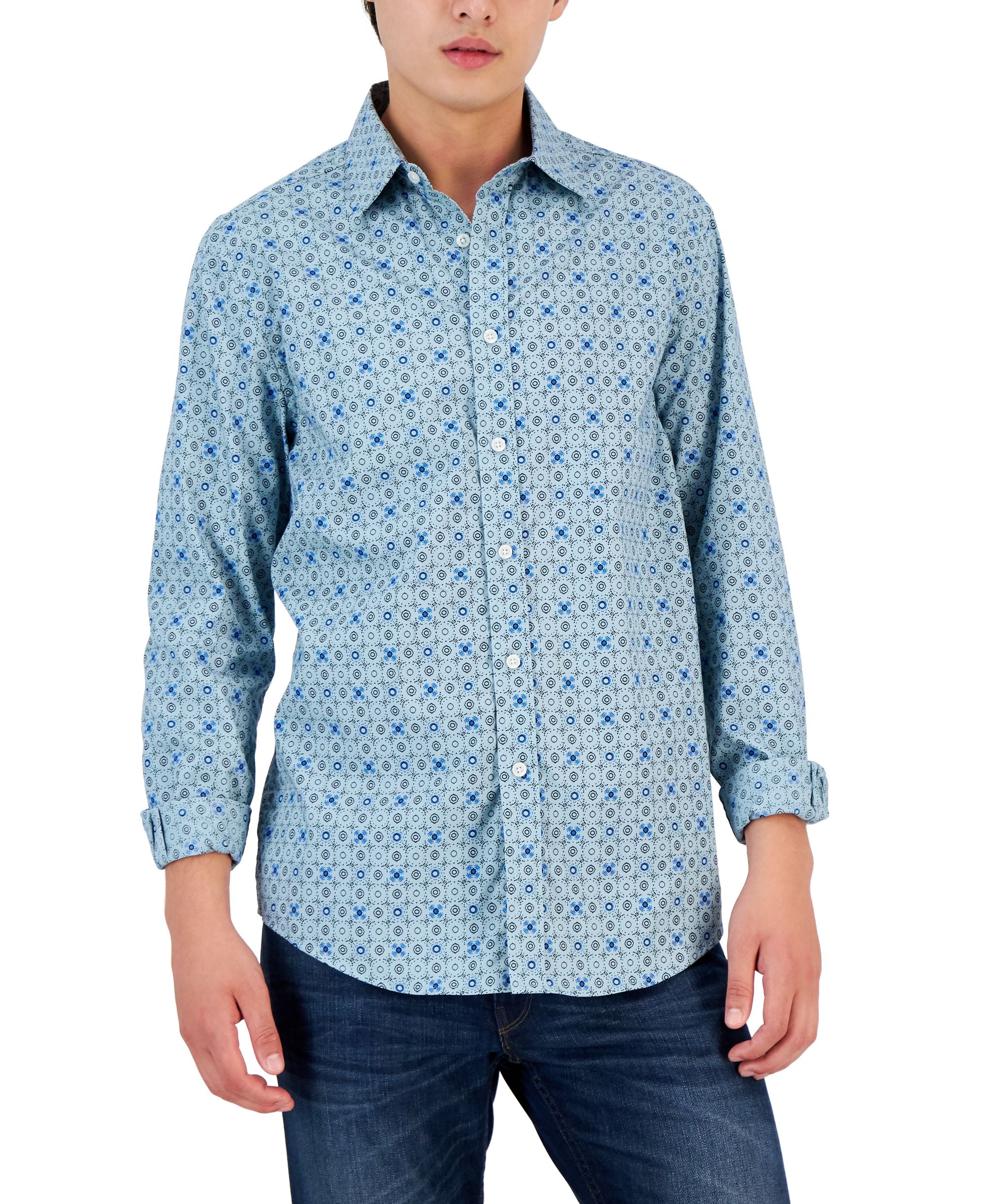 Club Room Mens Lopin Foulard Shirt