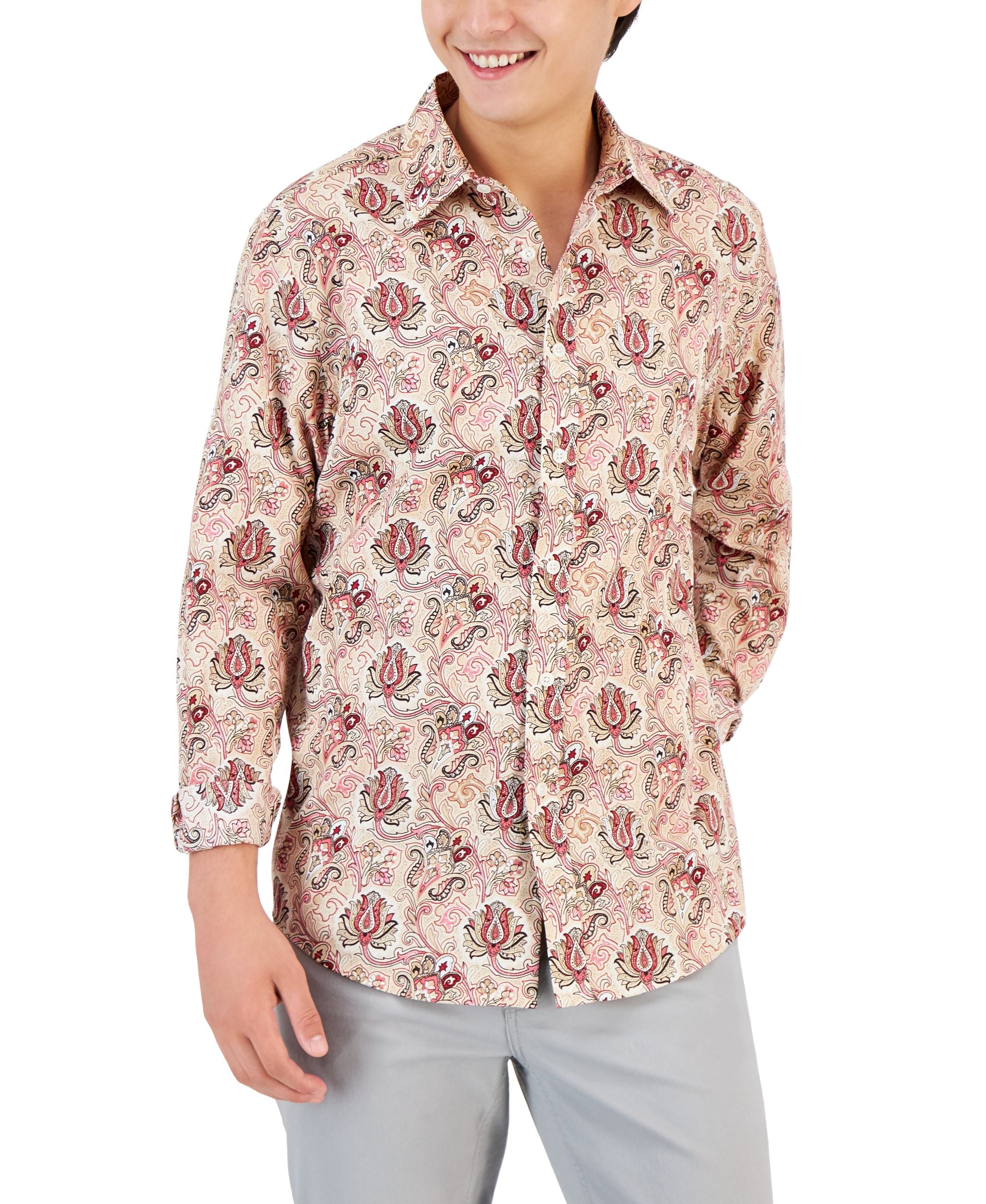 Club Room Mens Everly Paisley Shirt