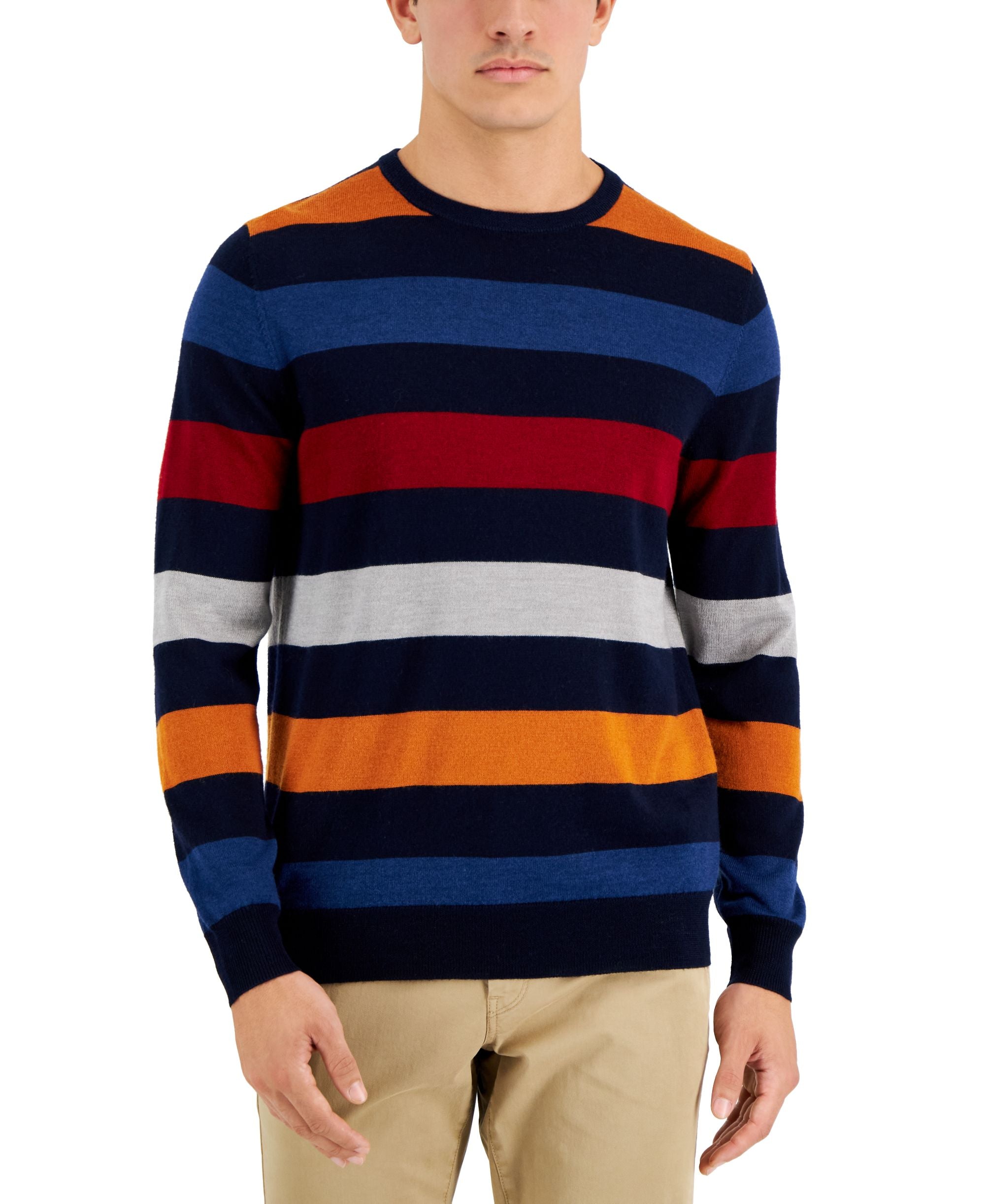 Club Room Mens Merino Stripe Sweater