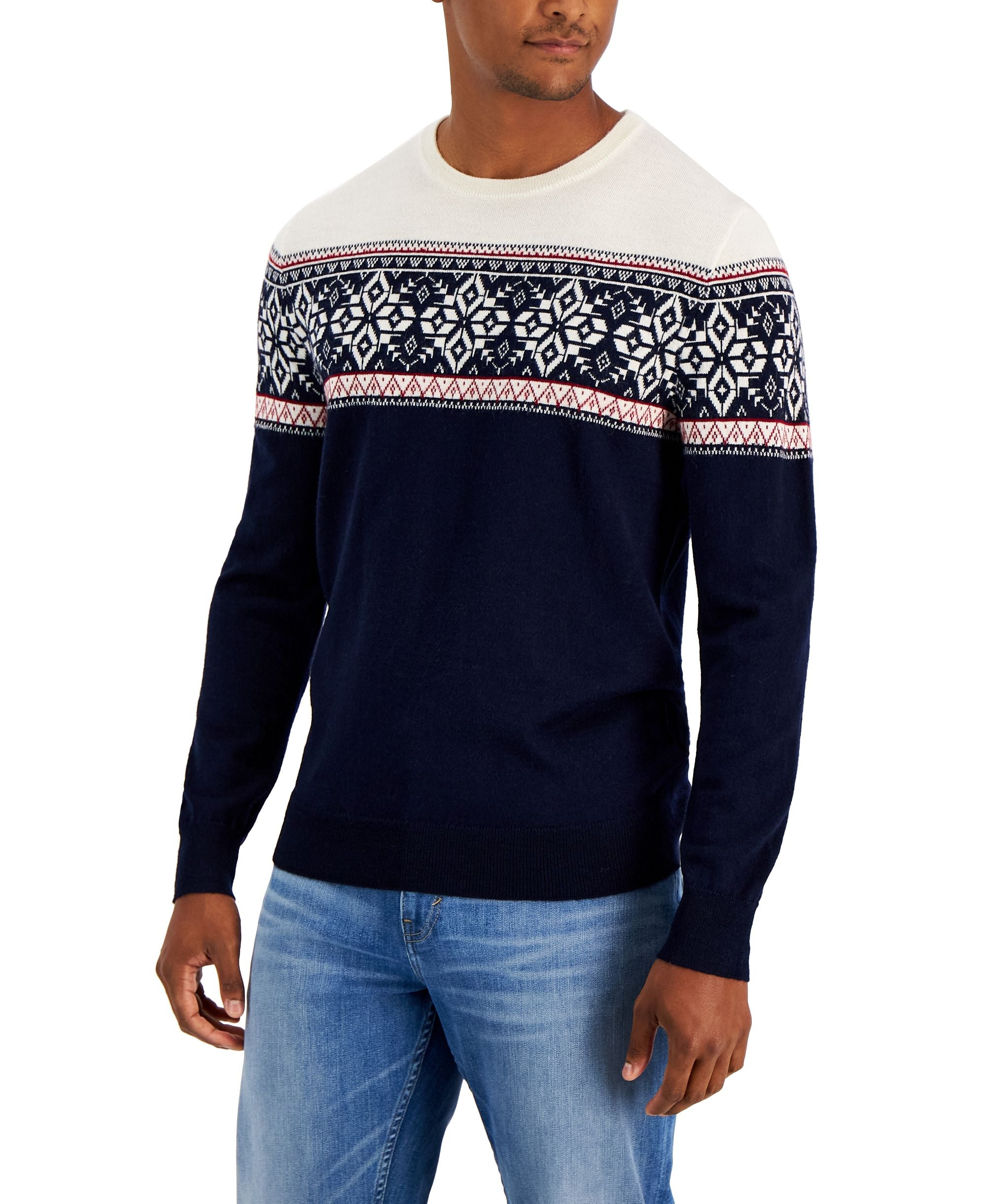 Club Room Mens Merino Fairisle Sweater
