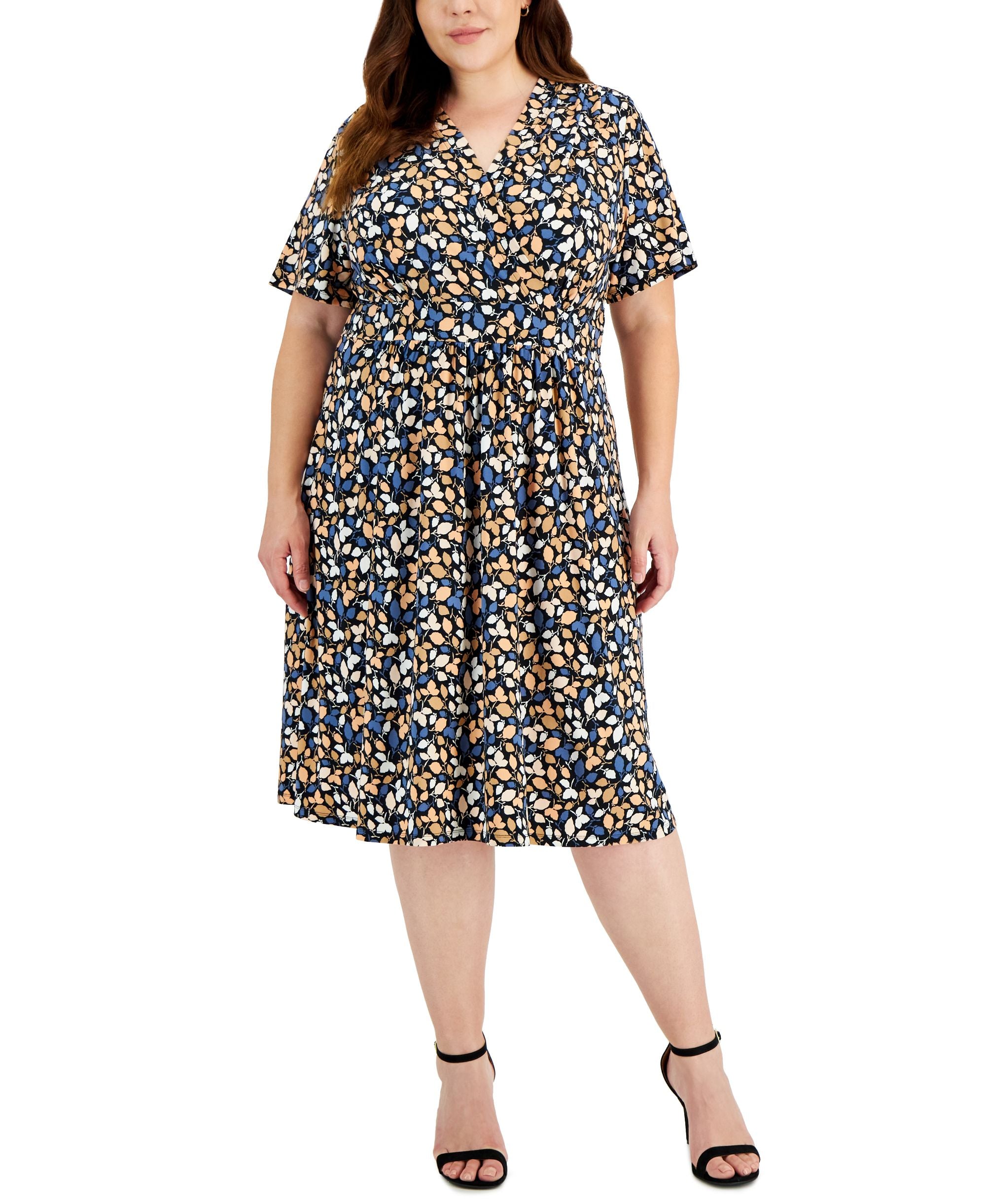 Anne Klein Plus Size Mayfair Short Sleeve Dress
