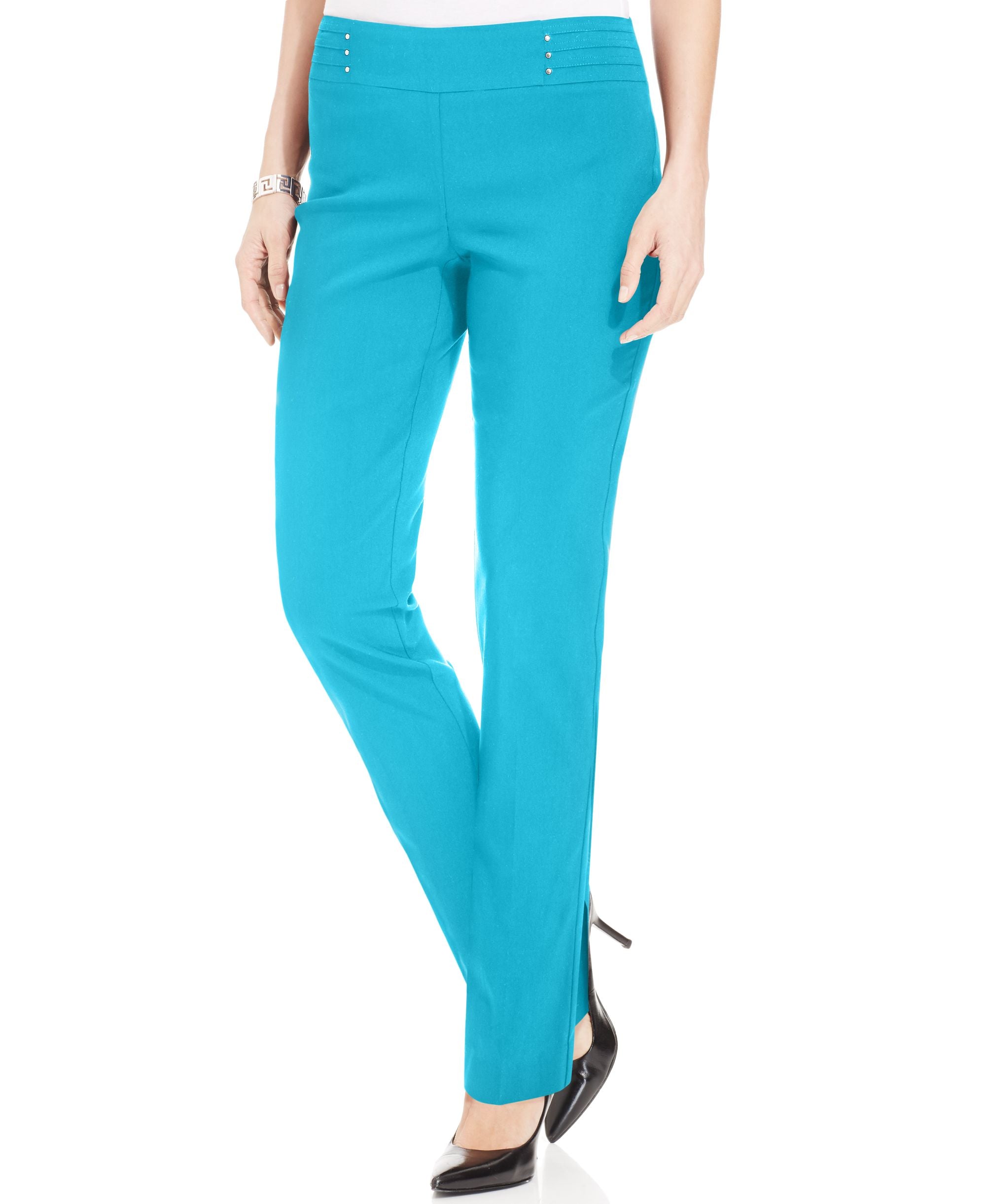 JM Collection Studded Pull On Tummy Control Pants