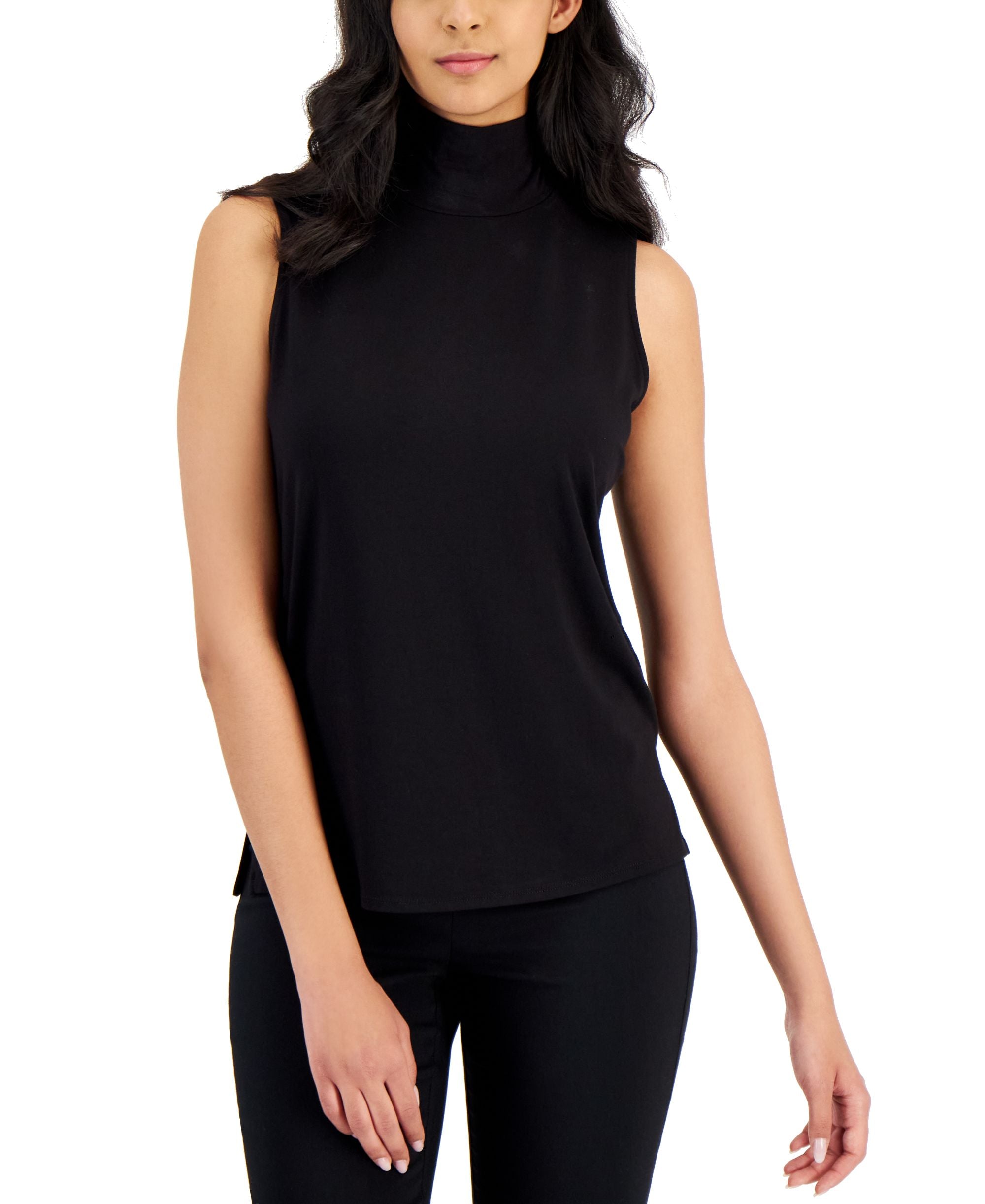 Alfani Womens Sleeveless Turtleneck Top