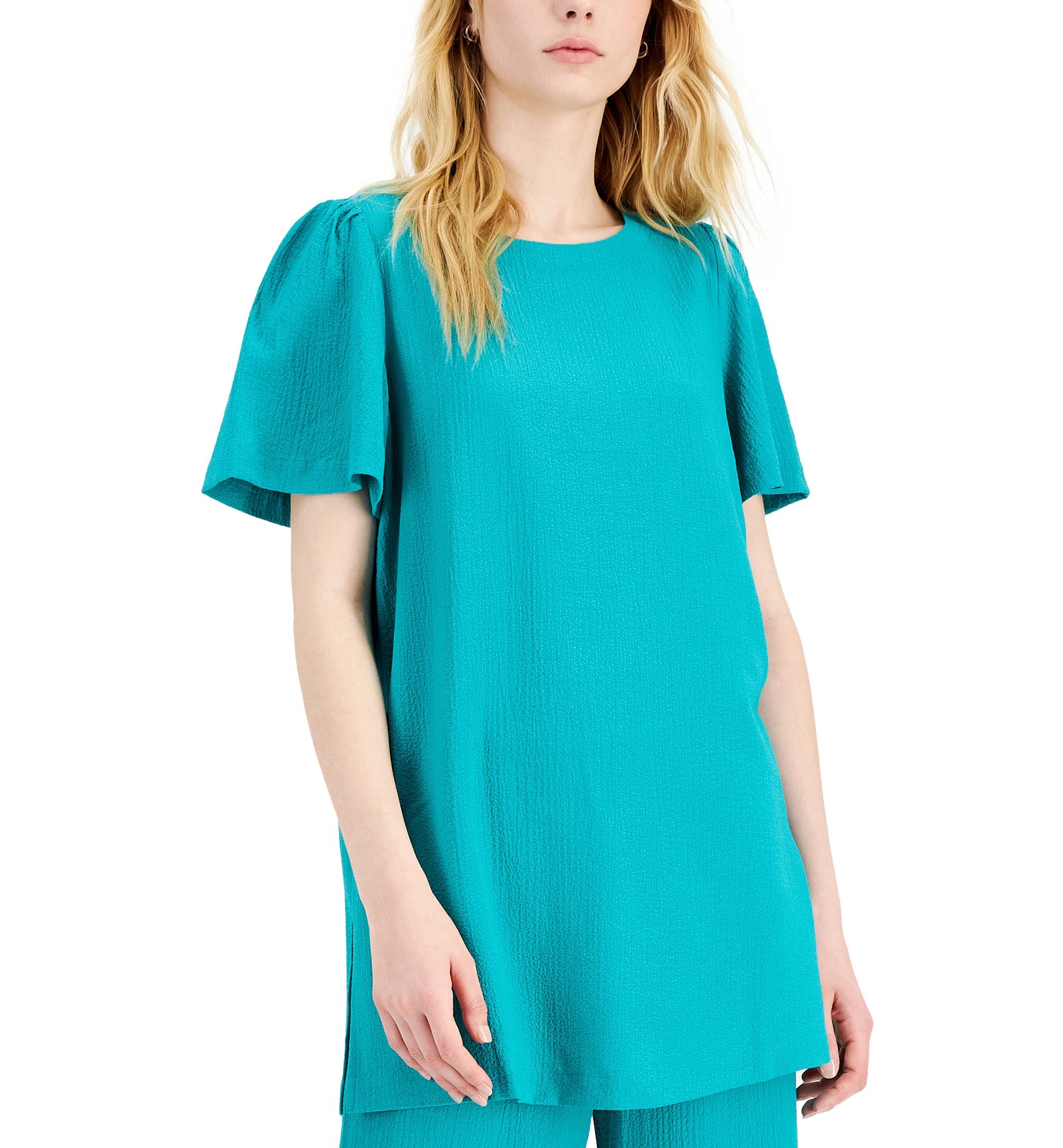 Alfani Short Sleeve Crinkle Top