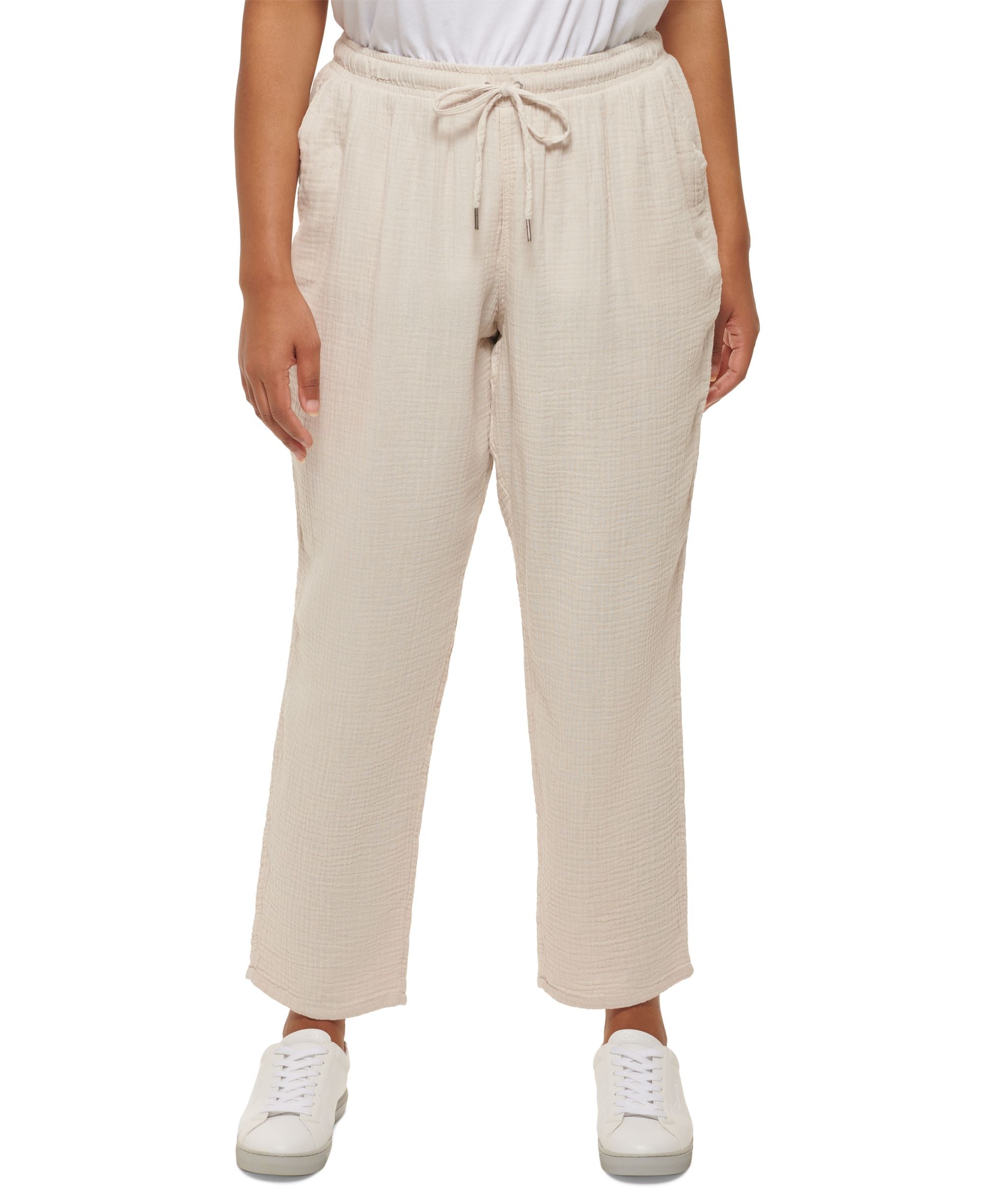 Calvin Klein Jeans Trendy Plus Size Cotton Drawstring Pants