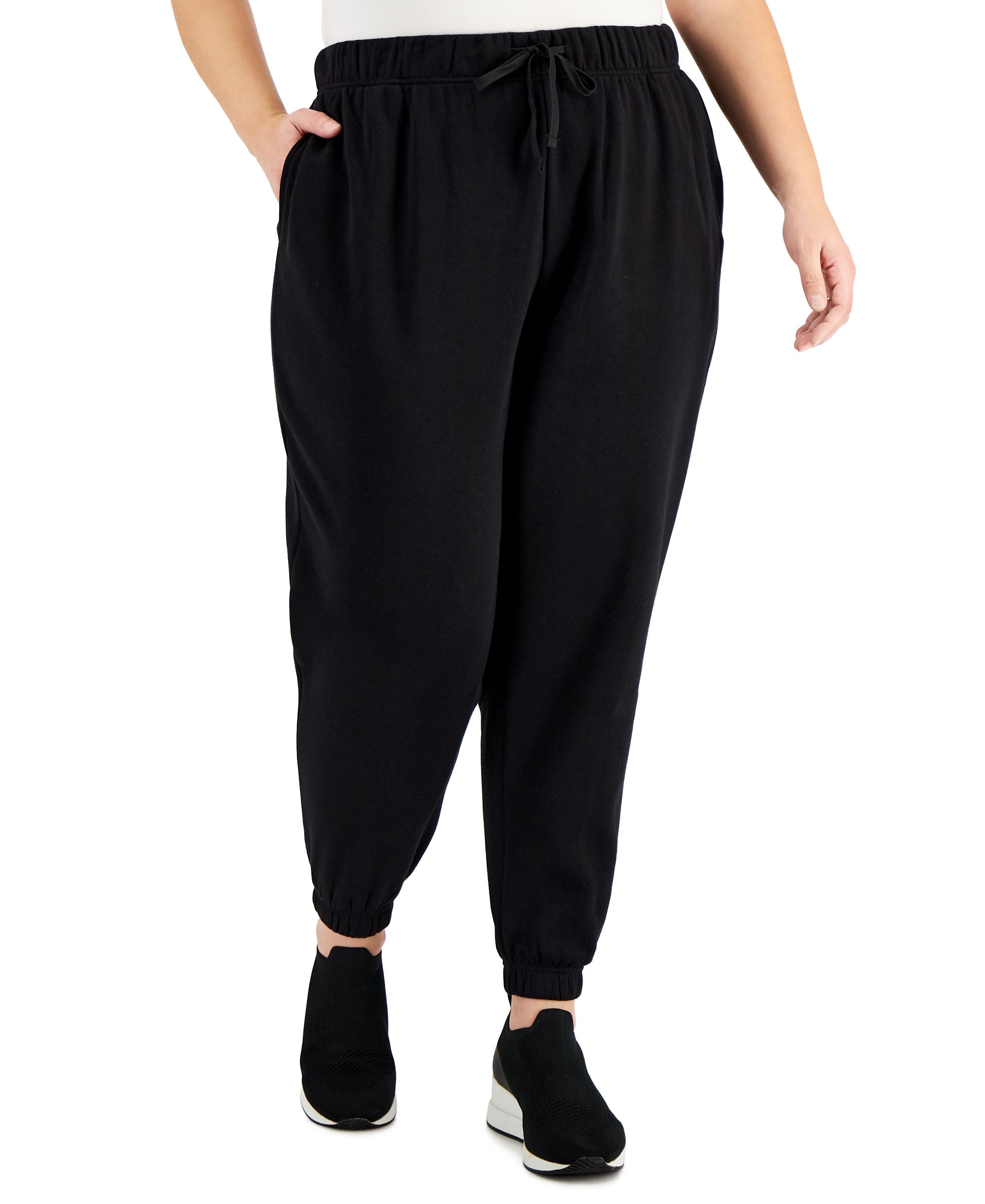 ID Ideology Plus Size Solid Fleece Jogger Pants