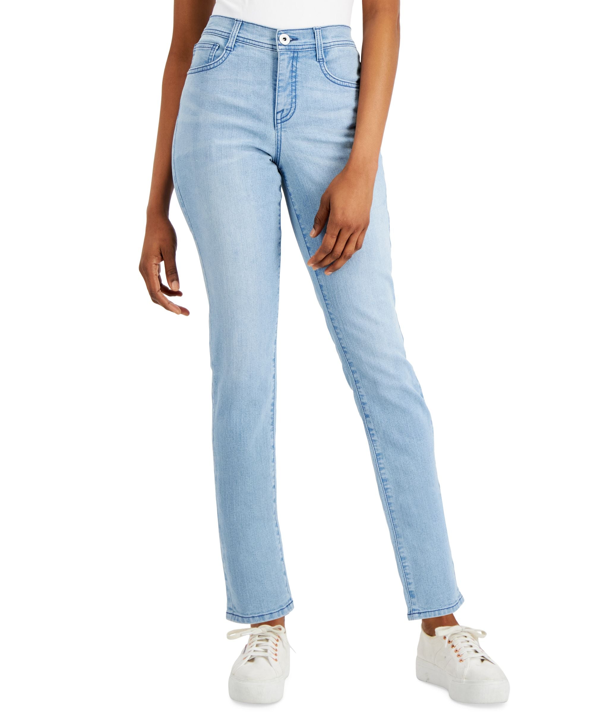 Petite Mid Rise Slim-Leg Jeans