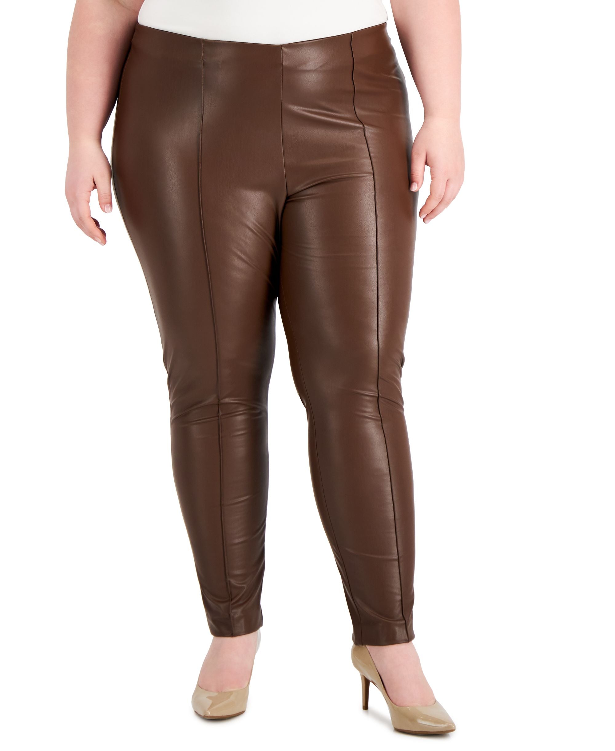 Plus Size Faux-Leather Pants