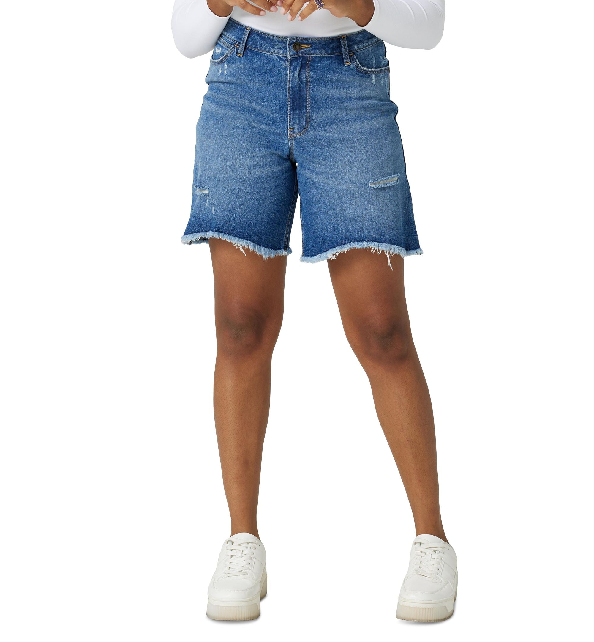 Wrangler Womens Ripped Denim Shorts