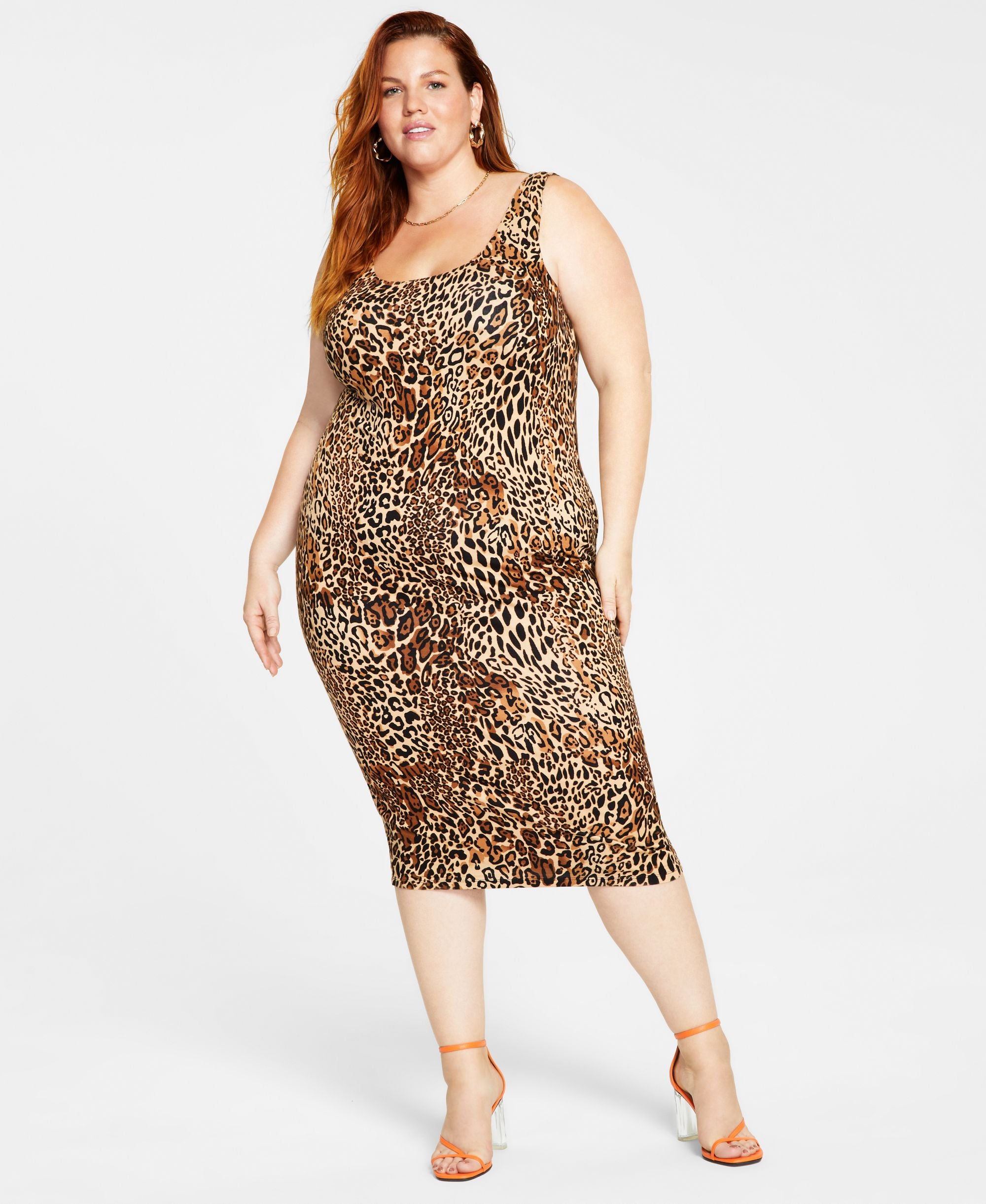 Plus Size Printed Bodycon Dress