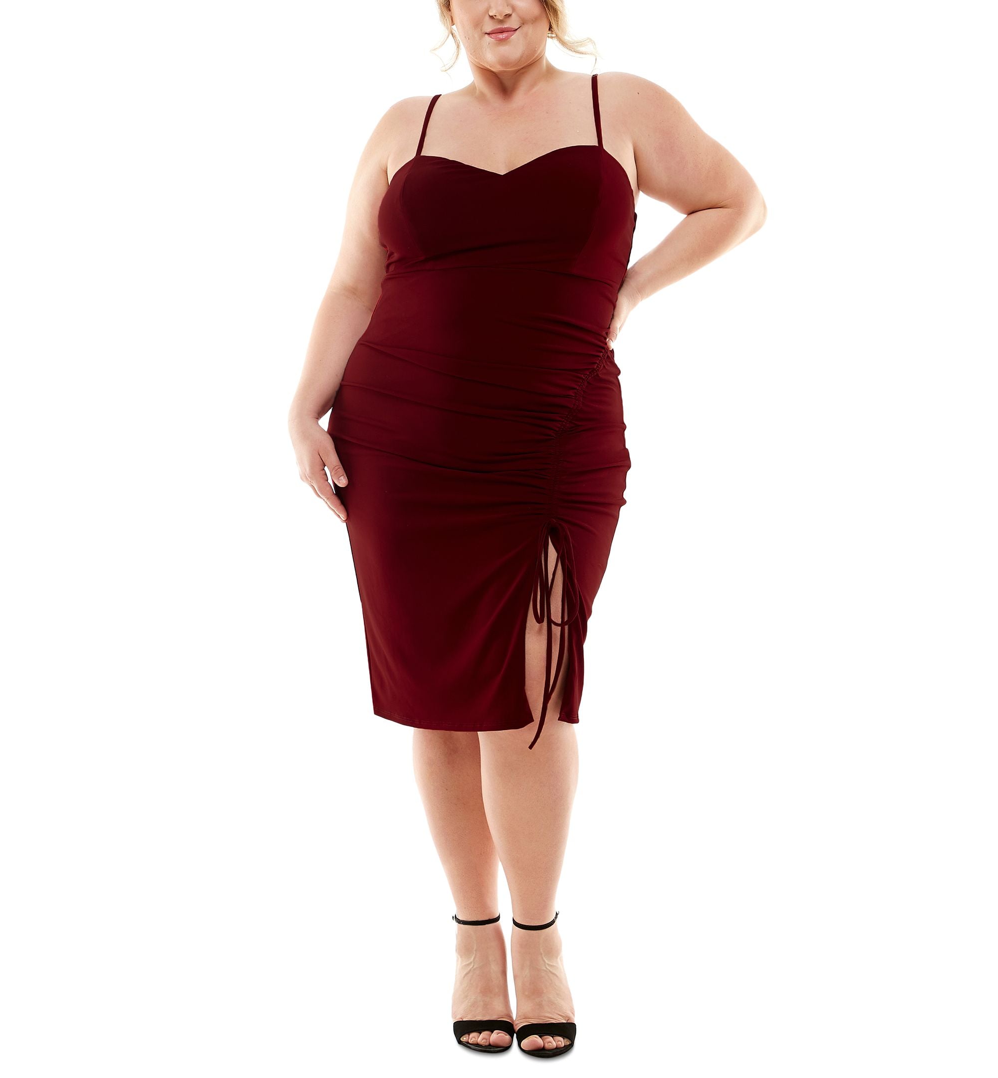 City Studios Trendy Plus Size Side Cinched Dress