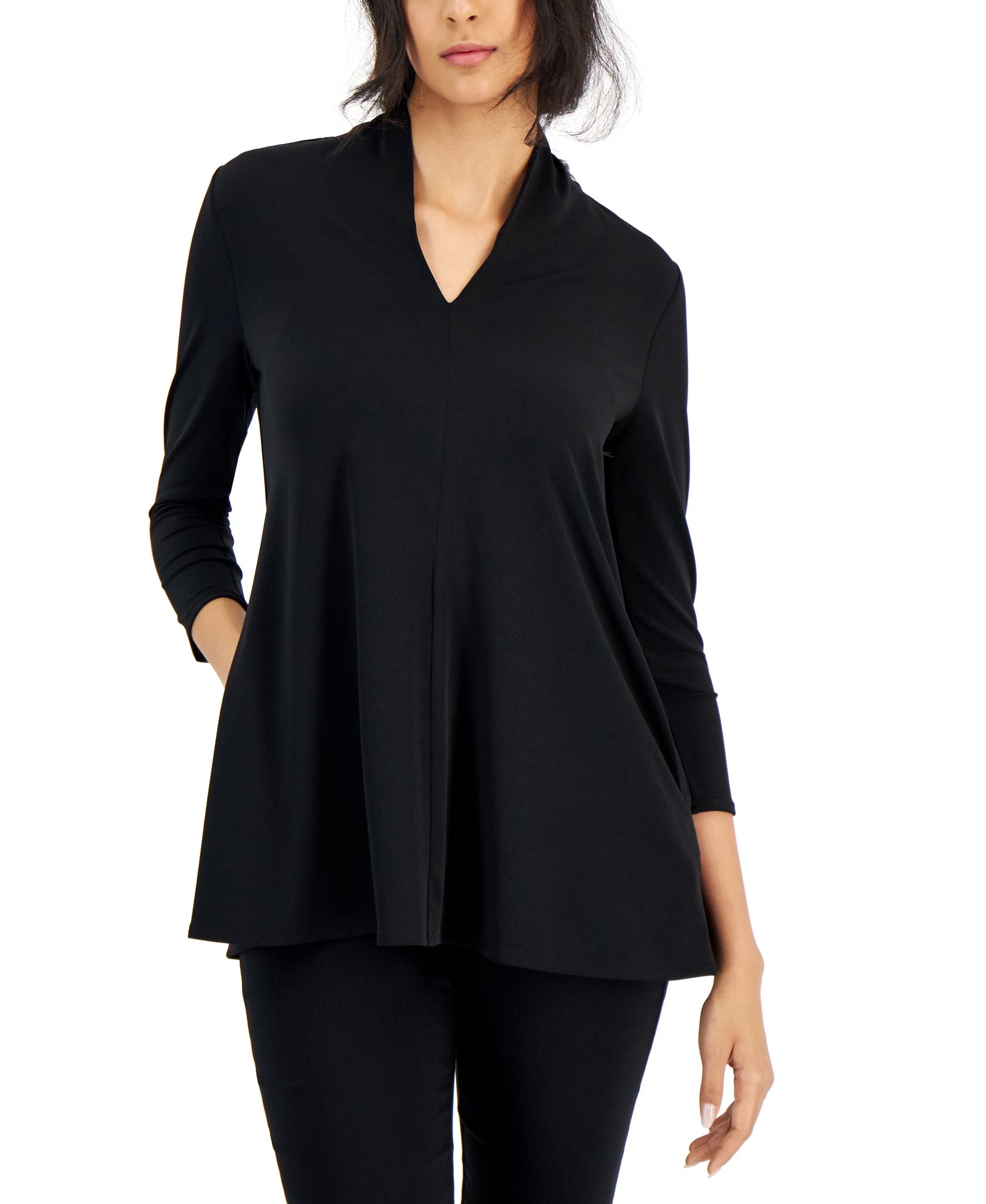 Women's 3/4-Sleeve V-Neck Tunic