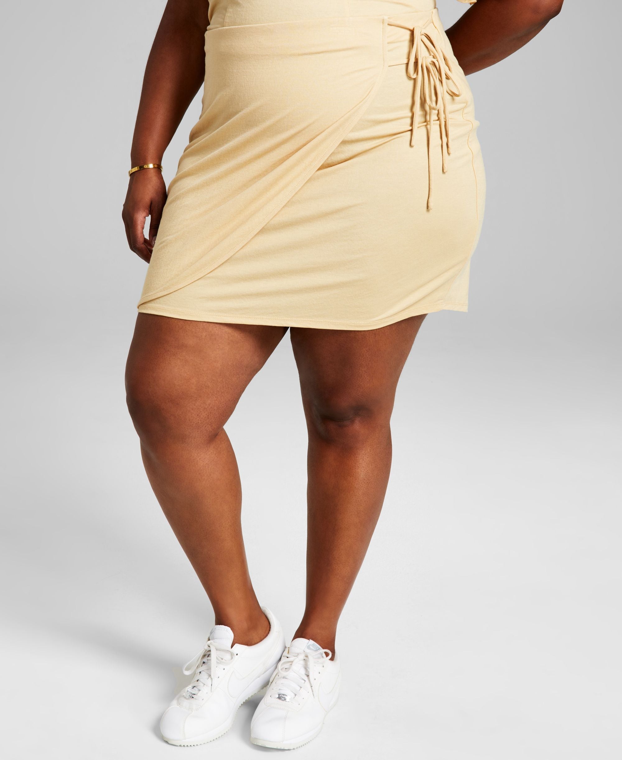Trendy Plus Size Side Tie Skirt