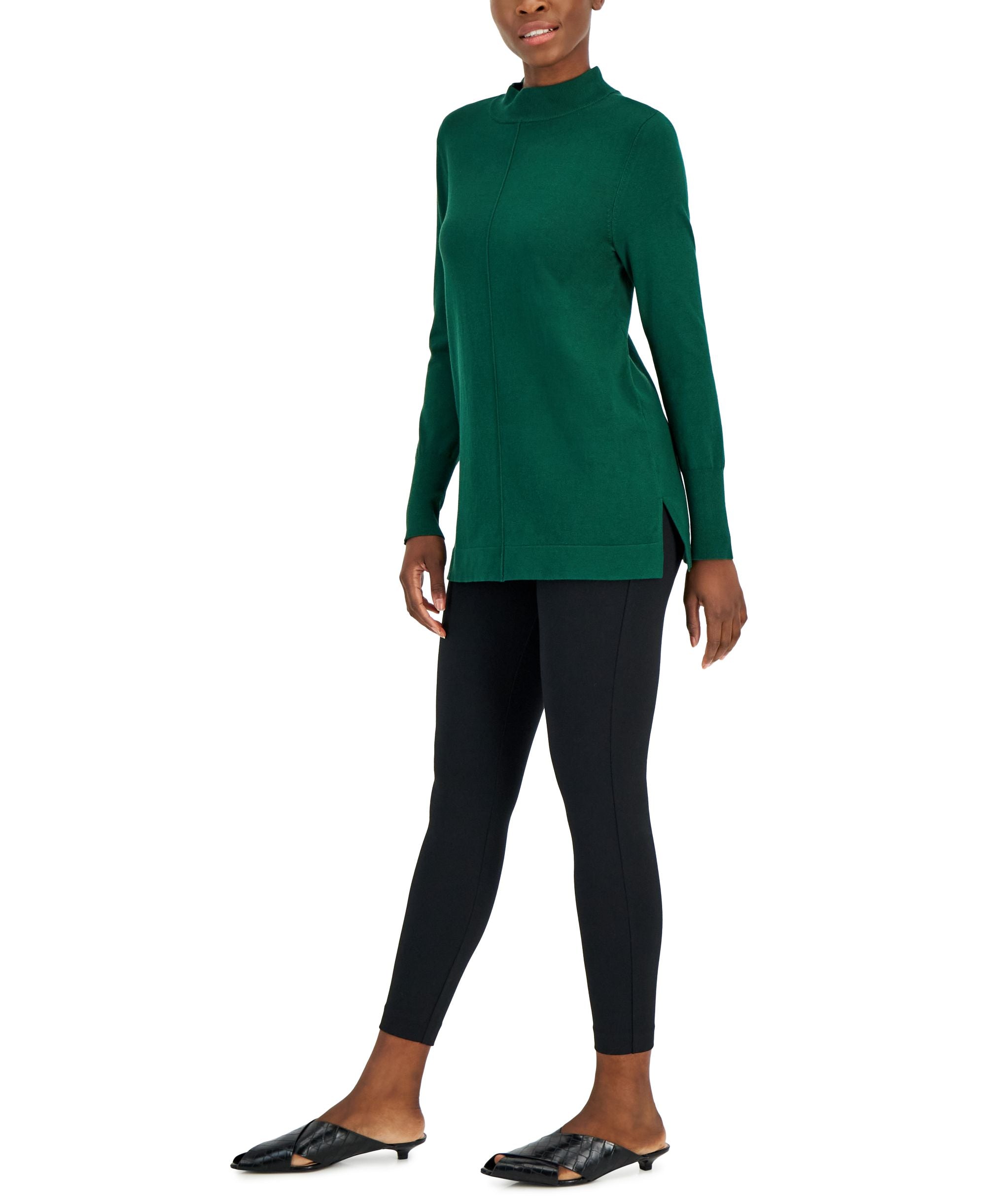 Alfani Womens Seam Front Mock Neck Sweater