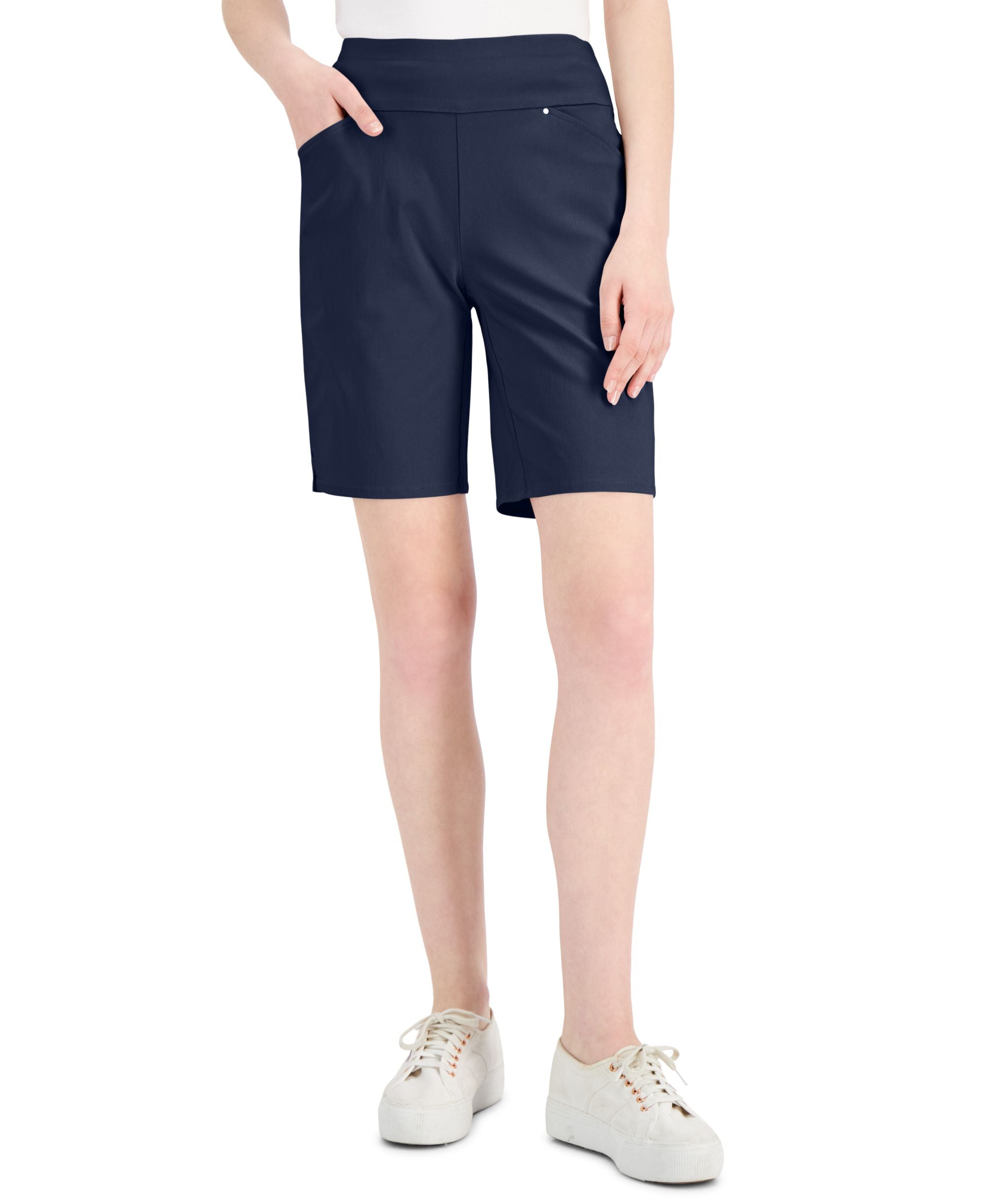 INC International Concepts High Rise Pull On Bermuda Shorts