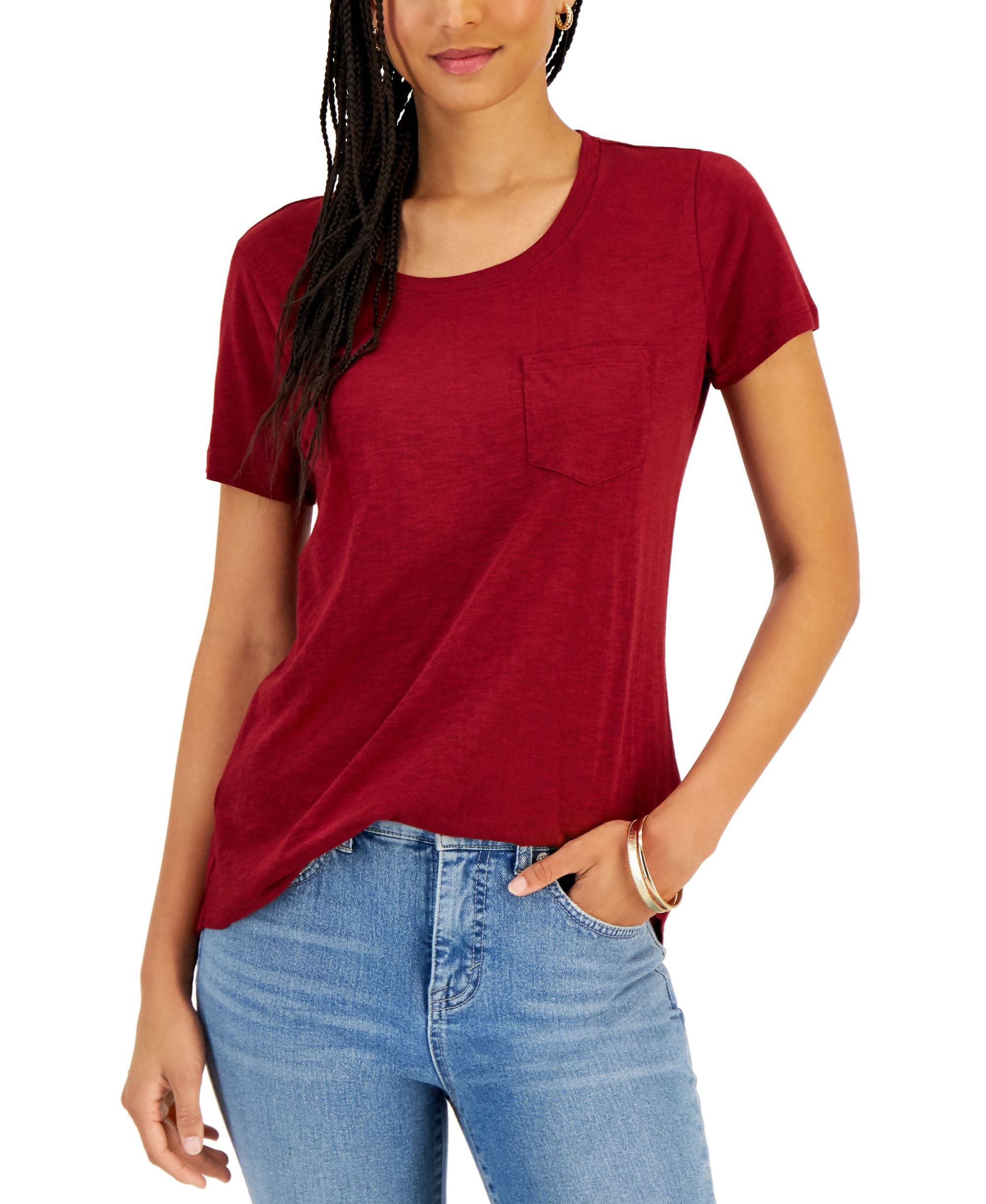 Style & Co Womens Pocket T-Shirt