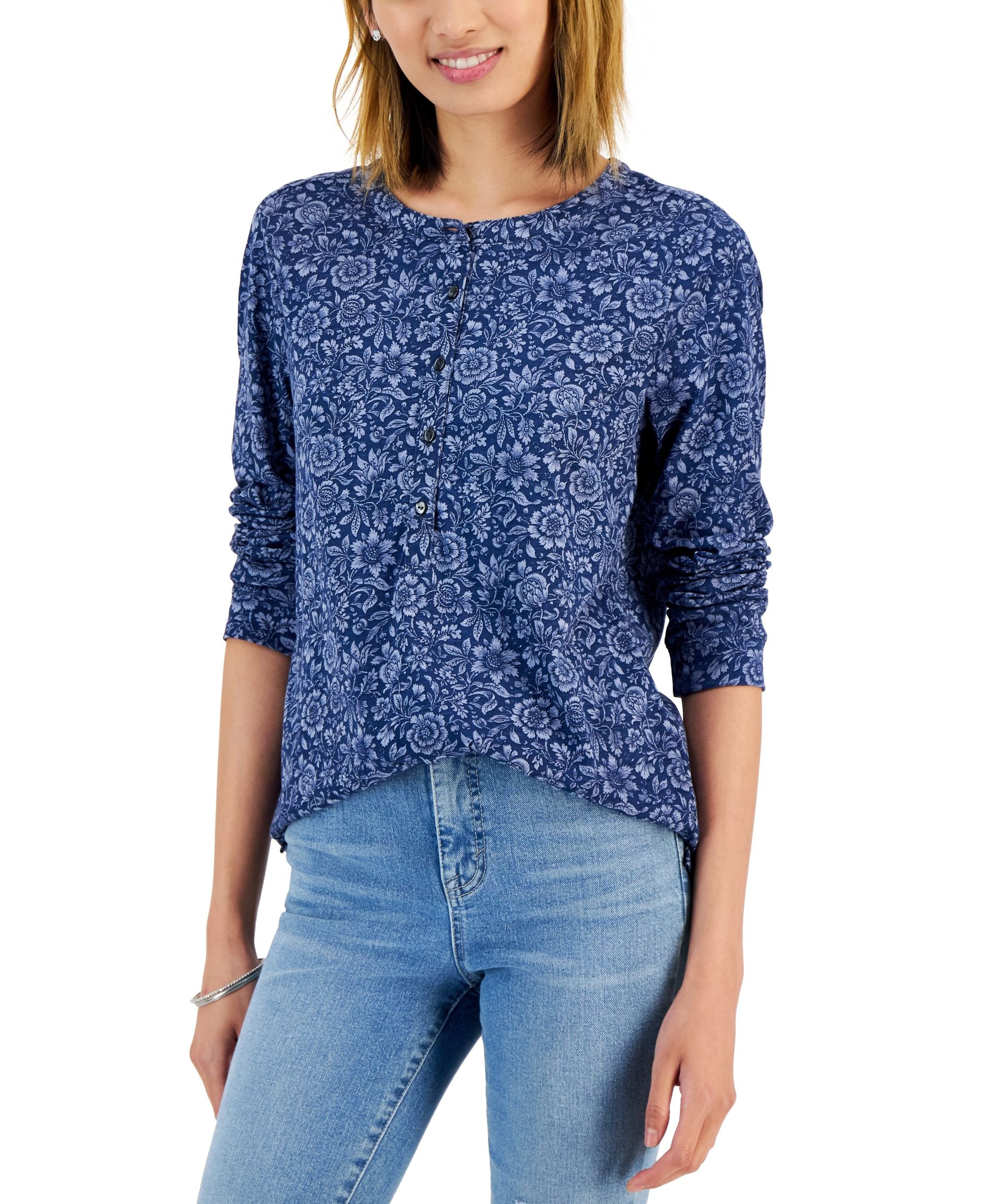 Women's Buttoned Long Sleeve Top