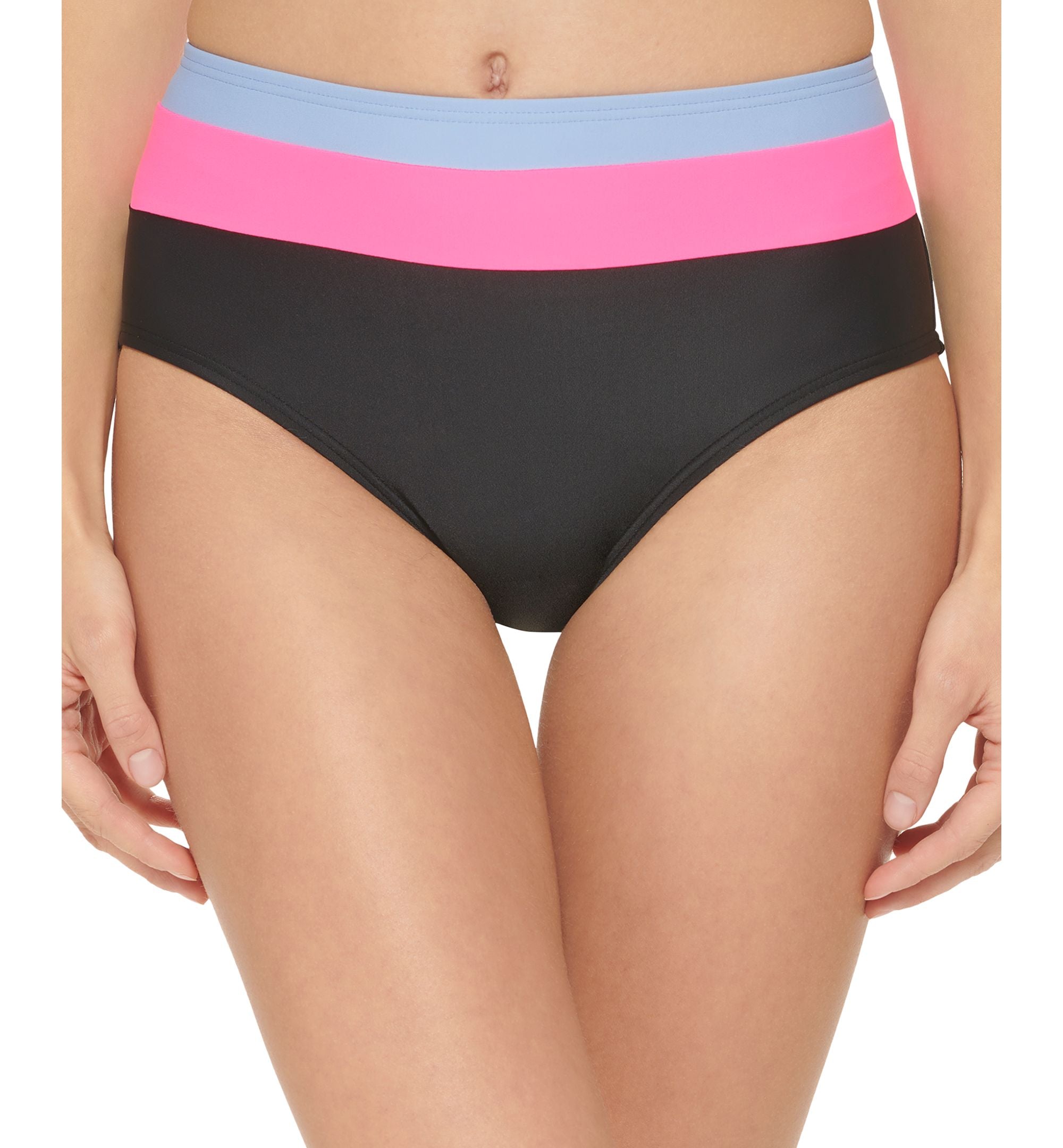Colorblocked High-Waist Bikini Bottoms