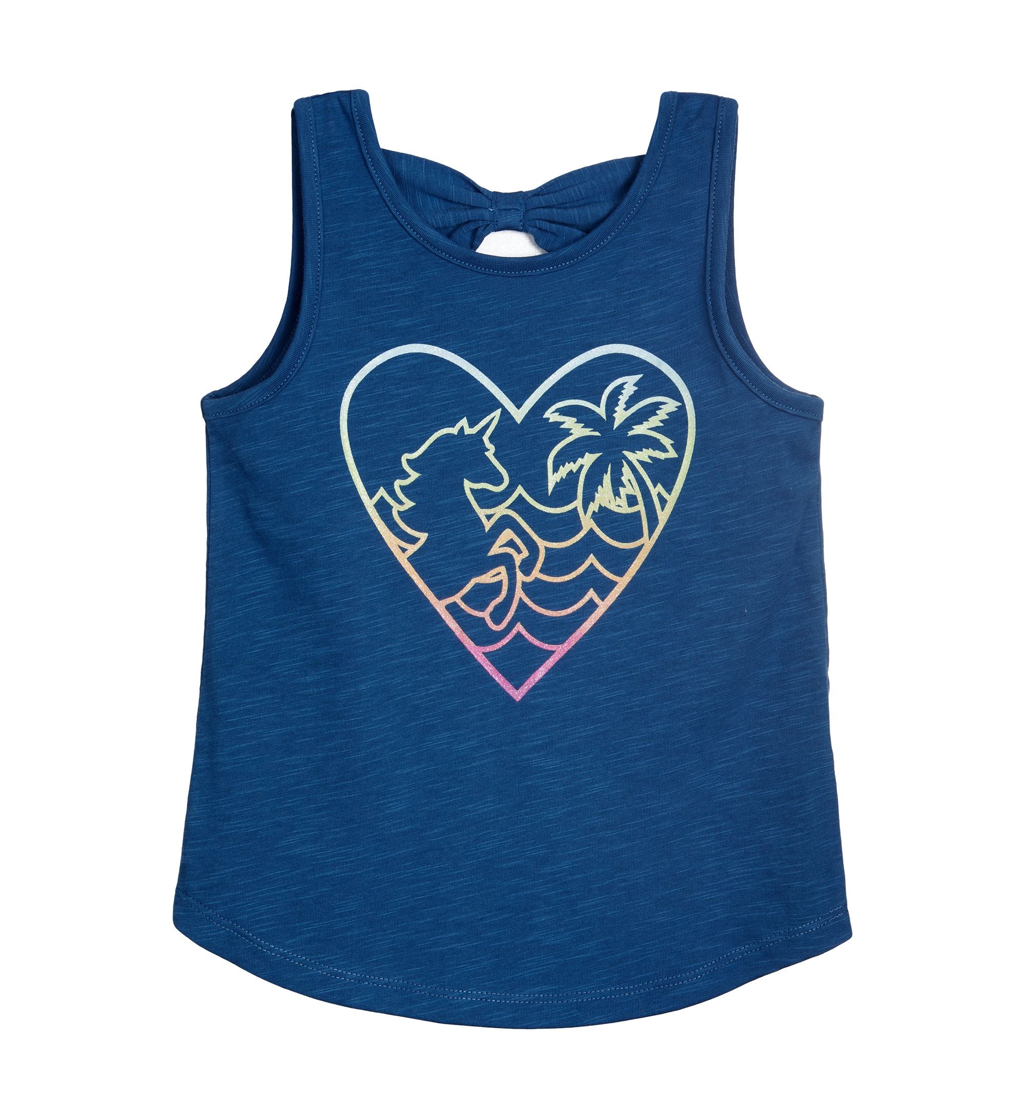 Toddler Girls Unicorn Beach Heart Tank Top